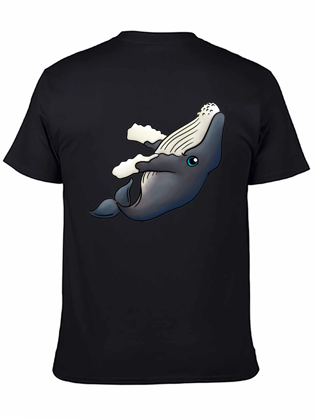 Whale Graphic T-Shirt - Black Cotton Tee