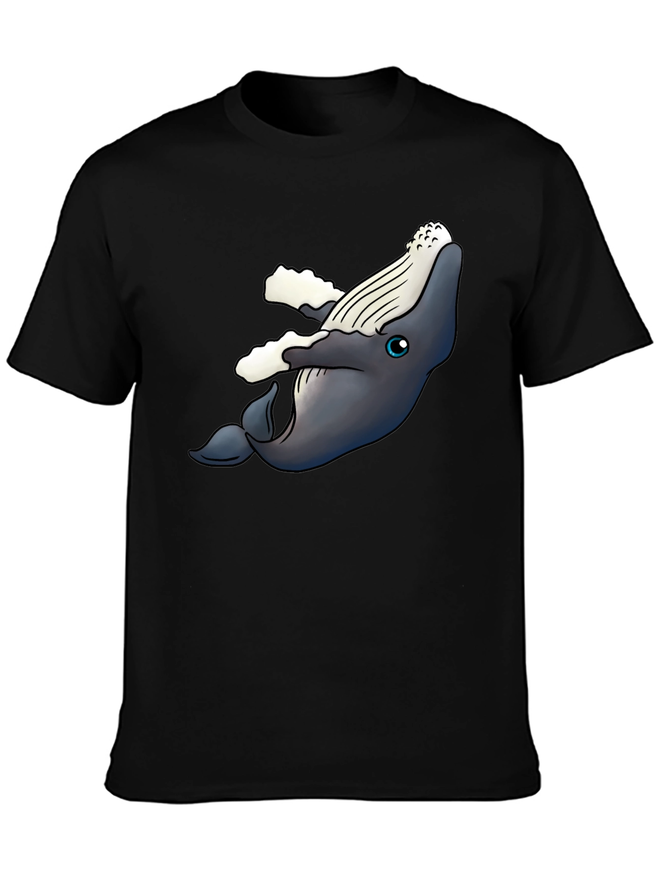 Whale Graphic T-Shirt - Black Cotton Tee