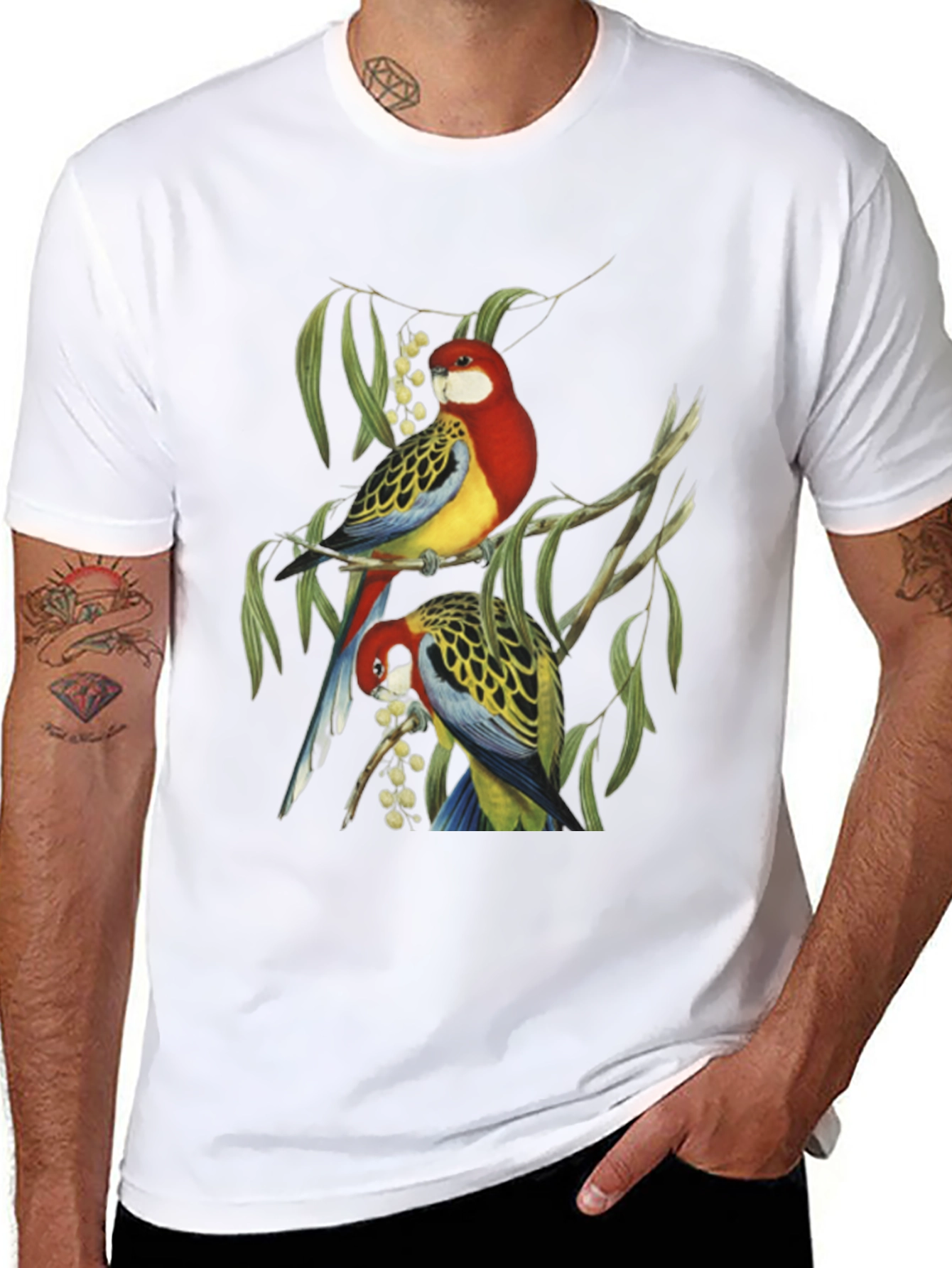 Bird Print T-Shirt - Nature Inspired Graphic Tee