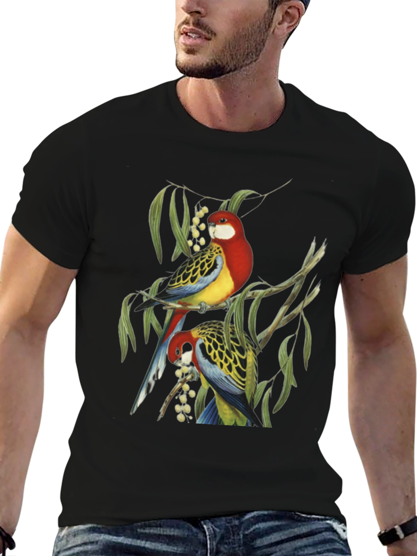 Bird Print T-Shirt - Nature Inspired Graphic Tee