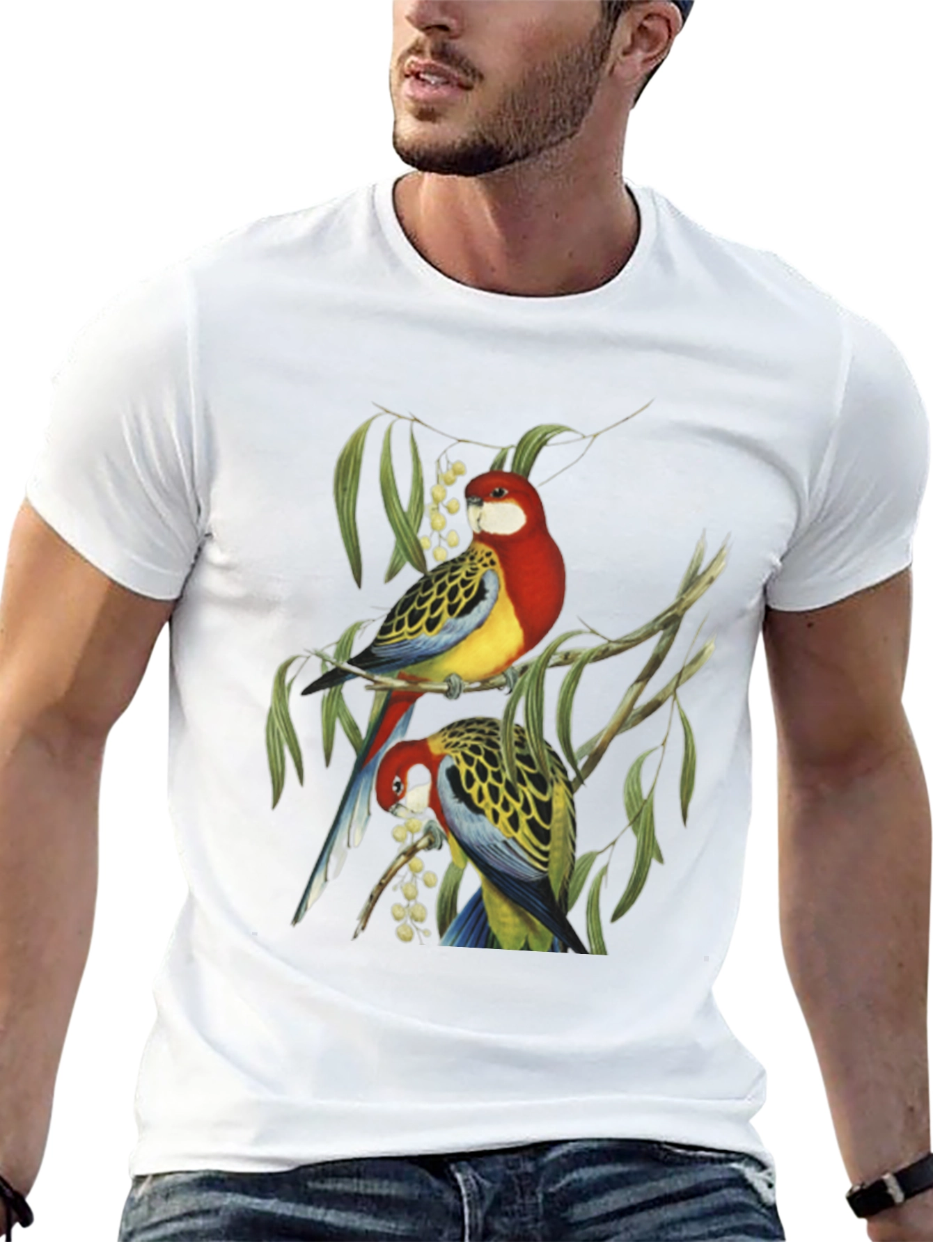 Bird Print T-Shirt - Nature Inspired Graphic Tee