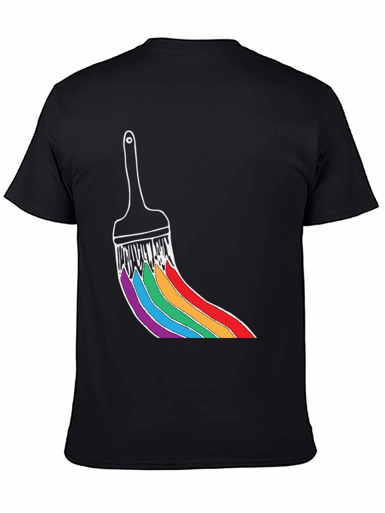 Rainbow Paint Brush Graphic Tee - Unisex