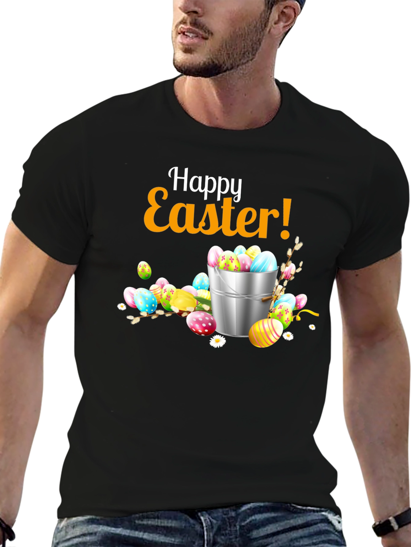 Happy Easter T-Shirt - Easter Egg Bucket Design