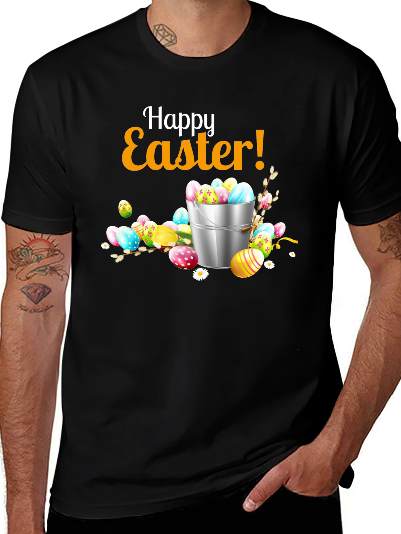 Happy Easter T-Shirt - Easter Egg Bucket Design