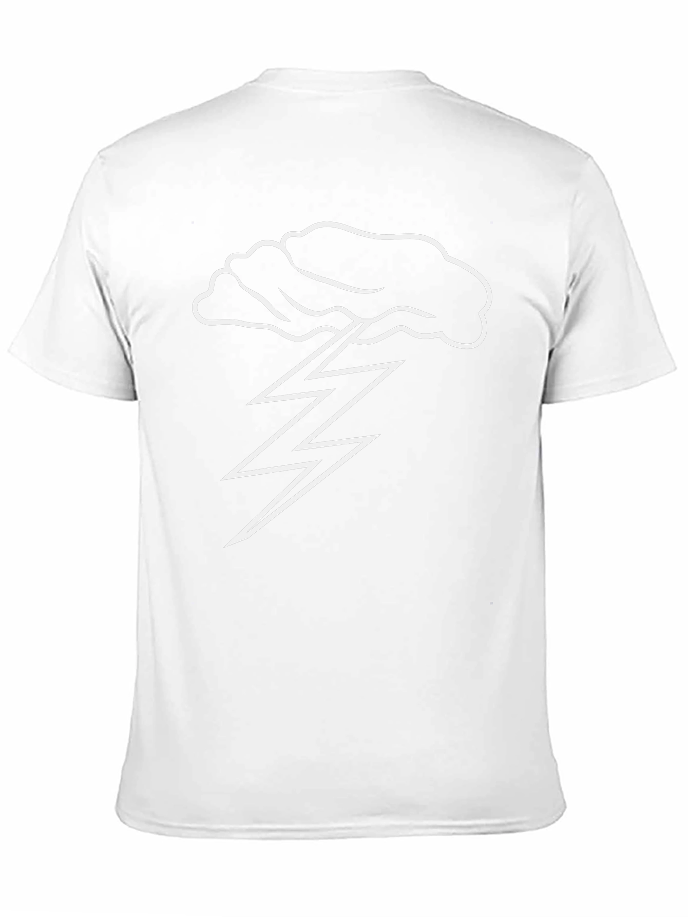 Cloud Lightning Bolt Graphic Black T-Shirt