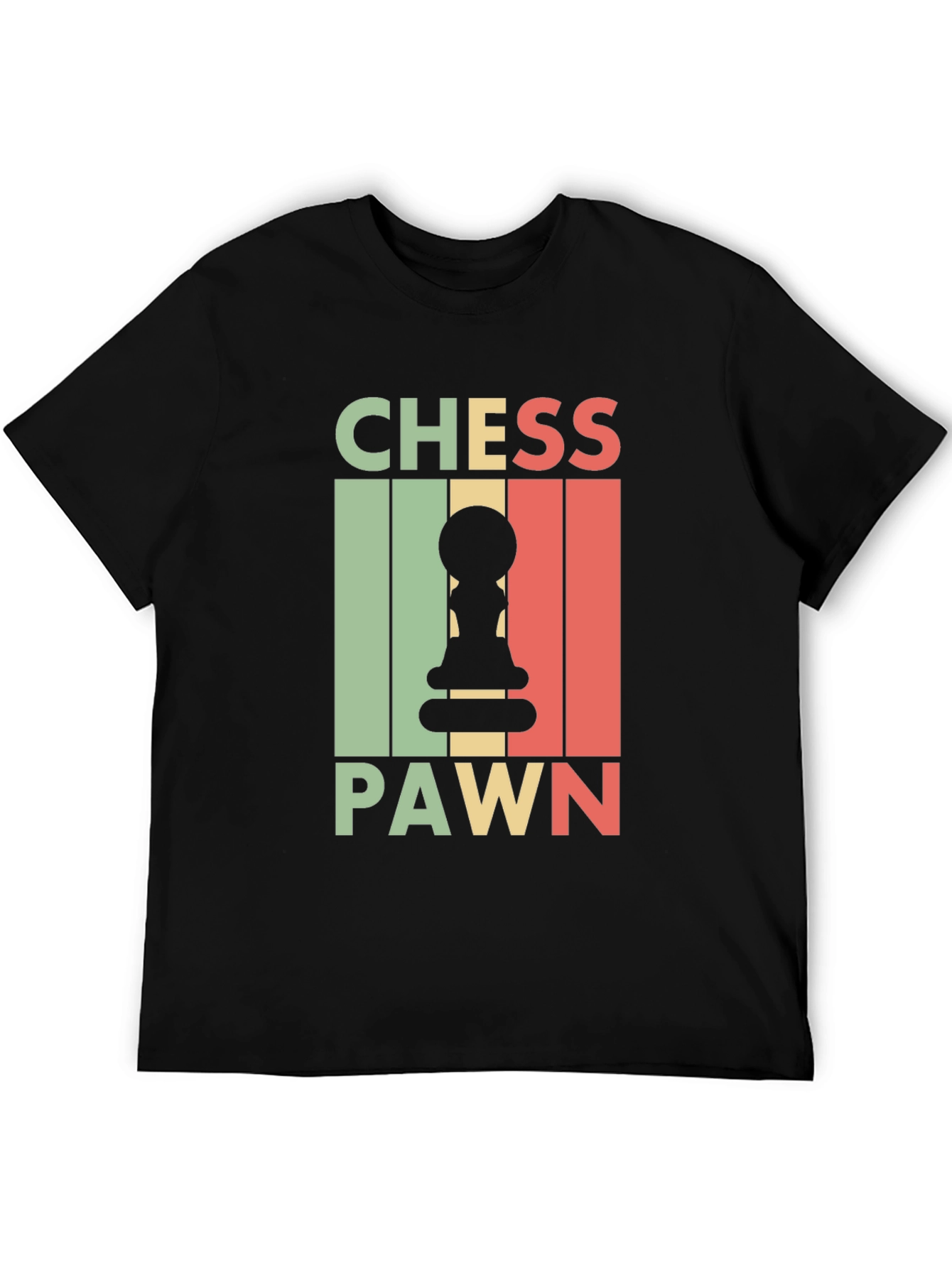 Chess Pawn Graphic Tee - Black Retro T-Shirt