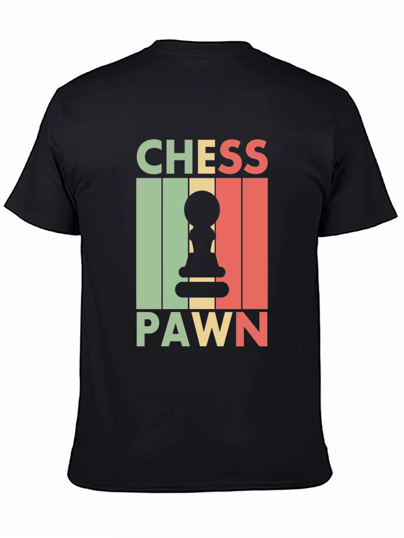 Chess Pawn Graphic Tee - Black Retro T-Shirt