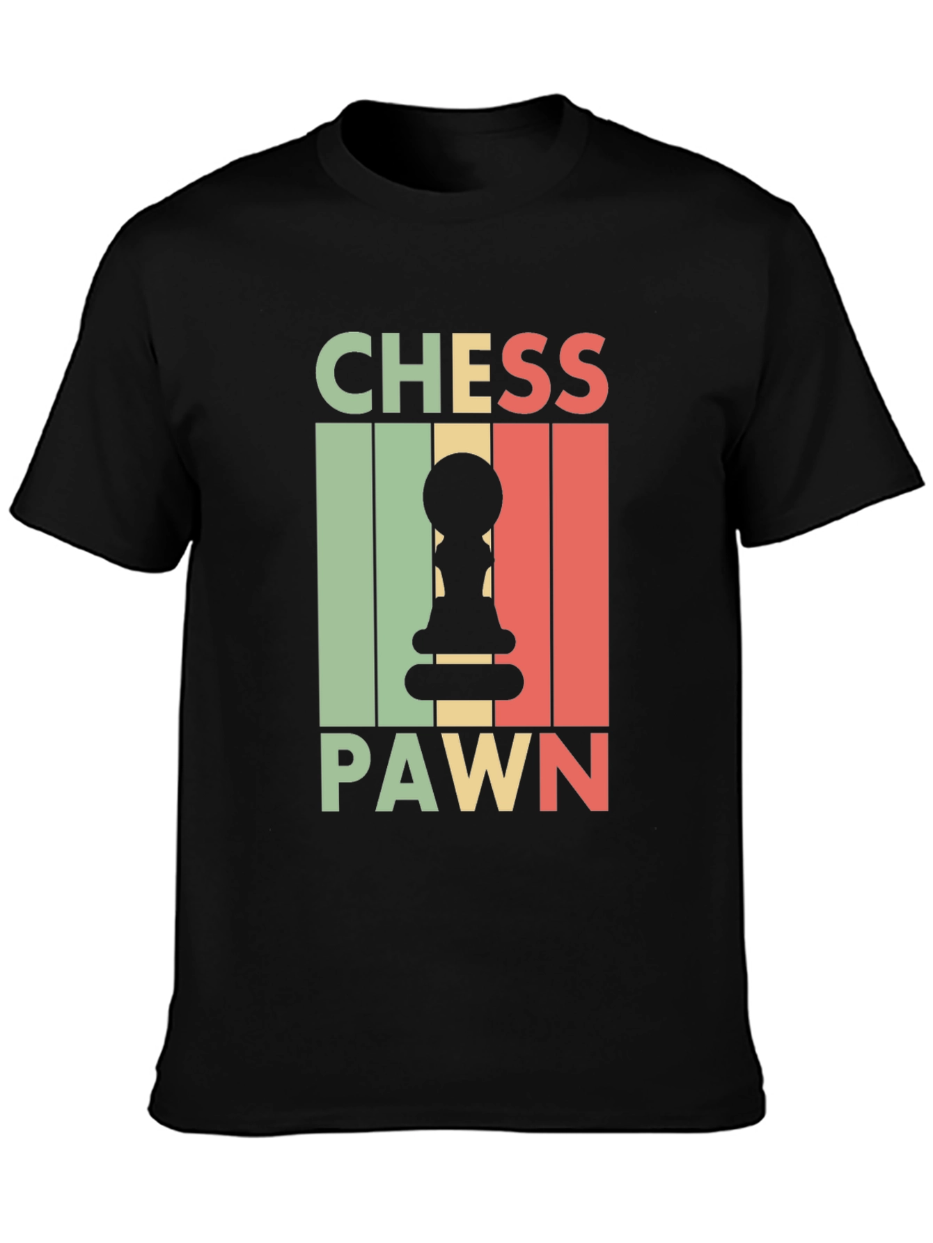 Chess Pawn Graphic Tee - Black Retro T-Shirt
