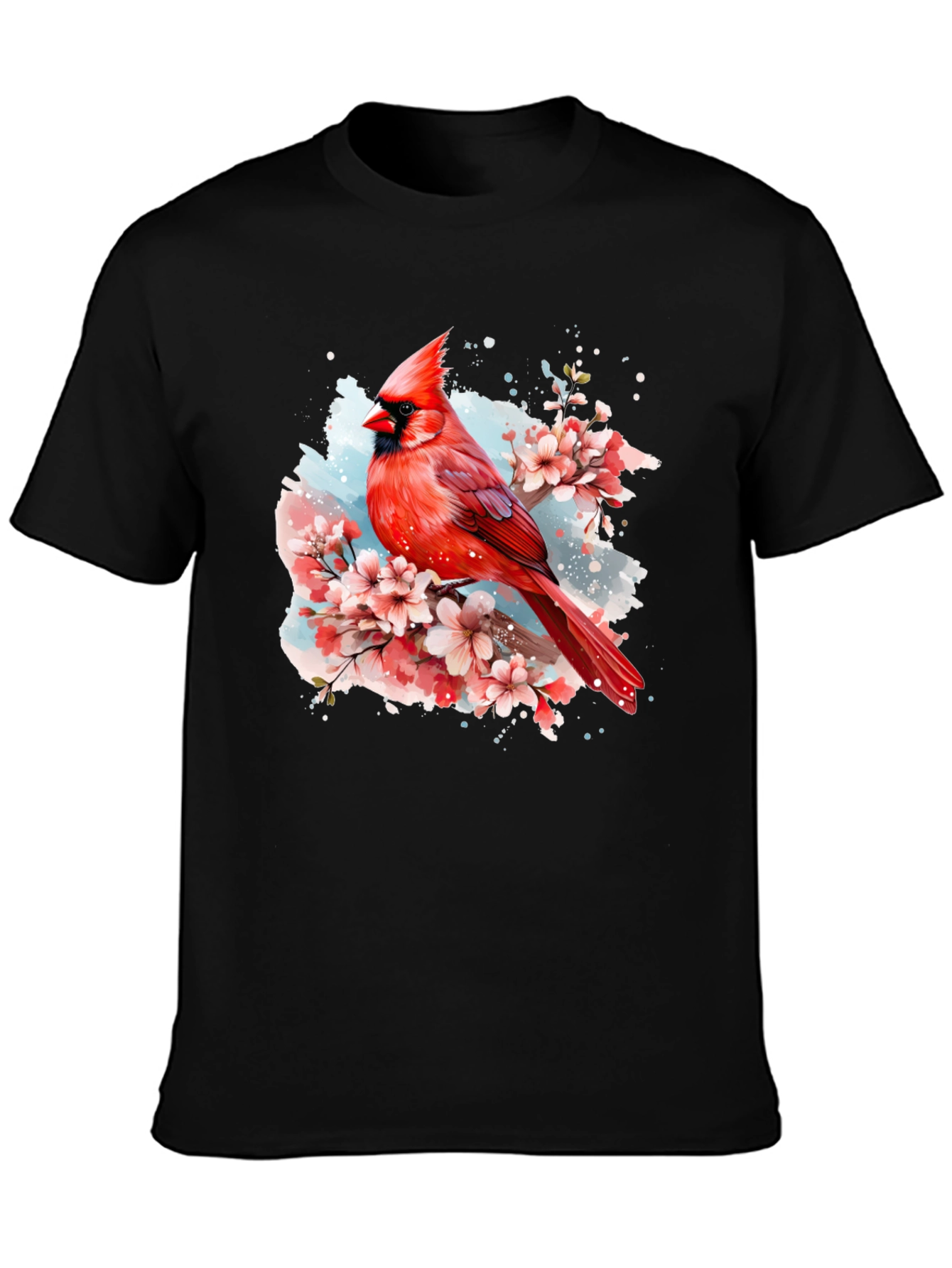 Cardinal Bird Floral T-Shirt - Nature Inspired Design