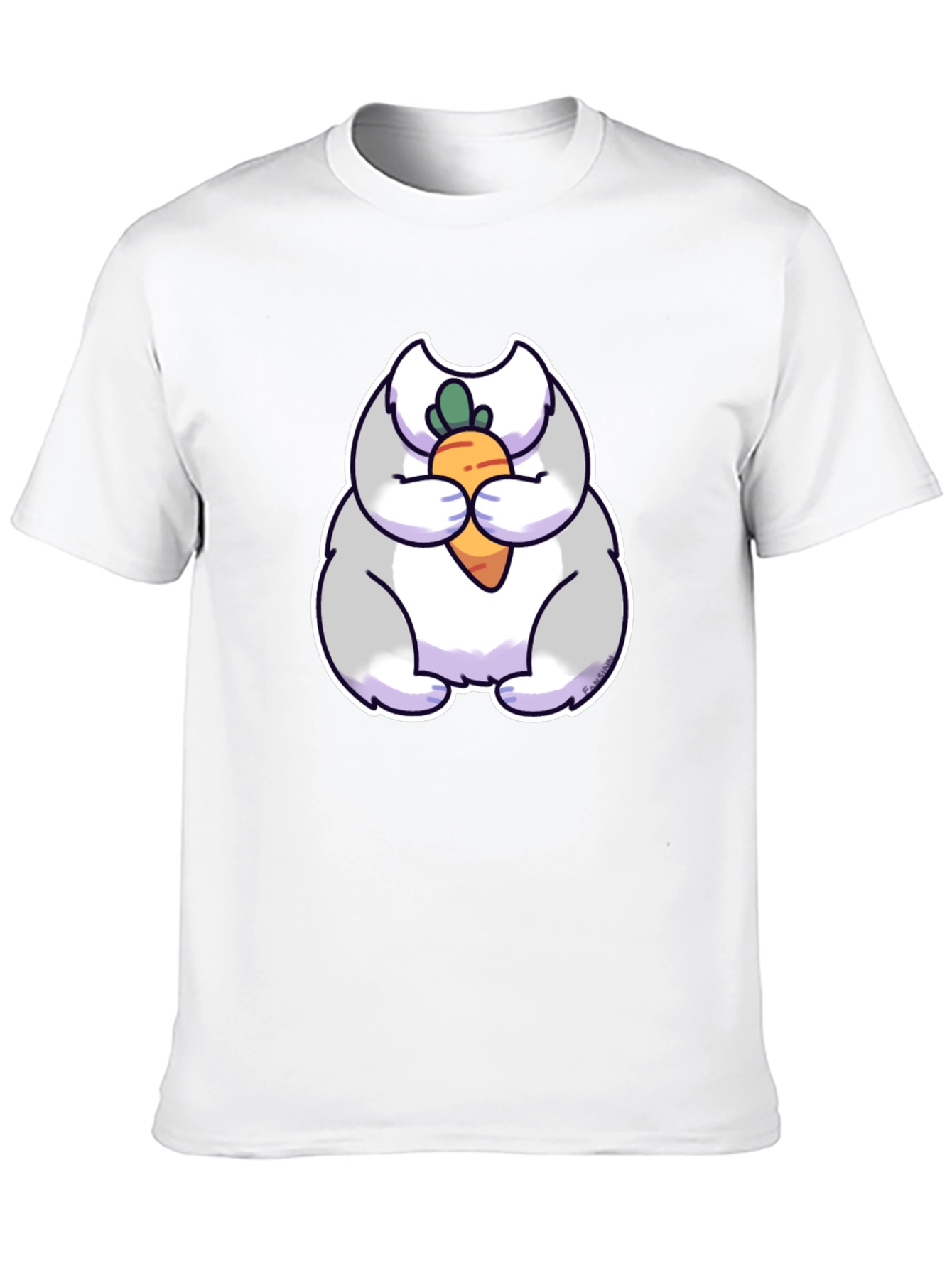Cute Rabbit Eating Carrot Graphic Tee