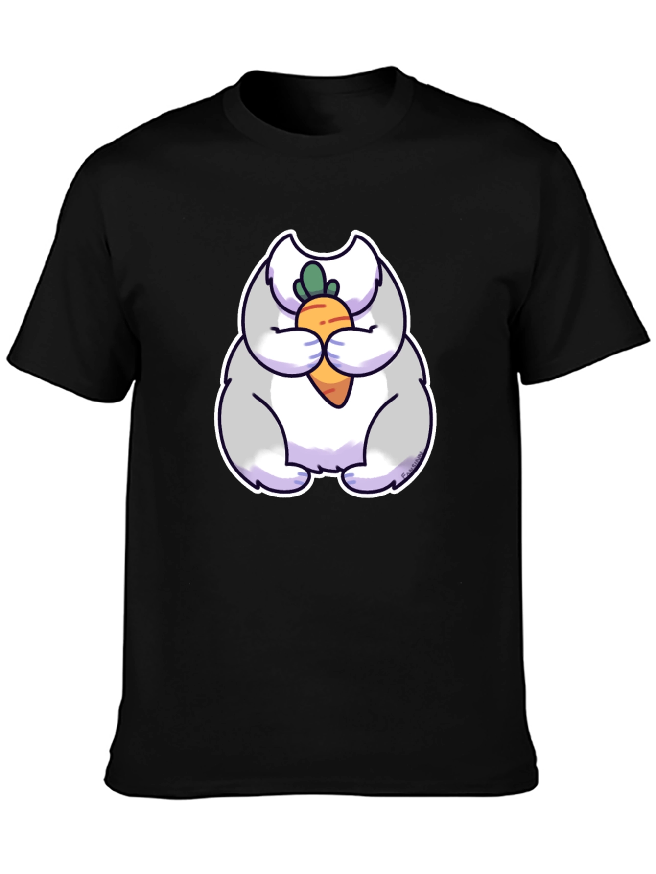 Cute Rabbit Eating Carrot Graphic Tee