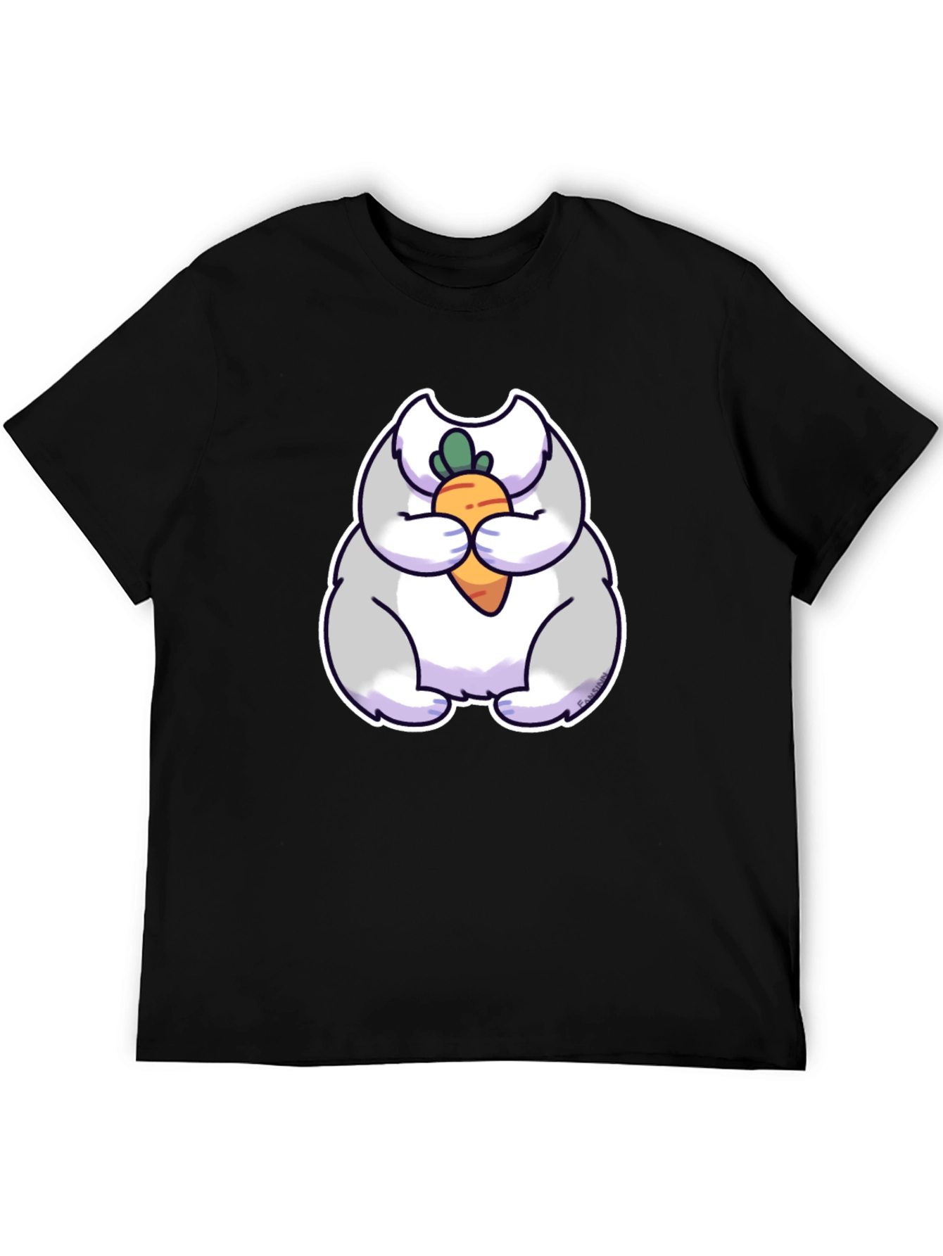 Cute Rabbit Eating Carrot Graphic Tee