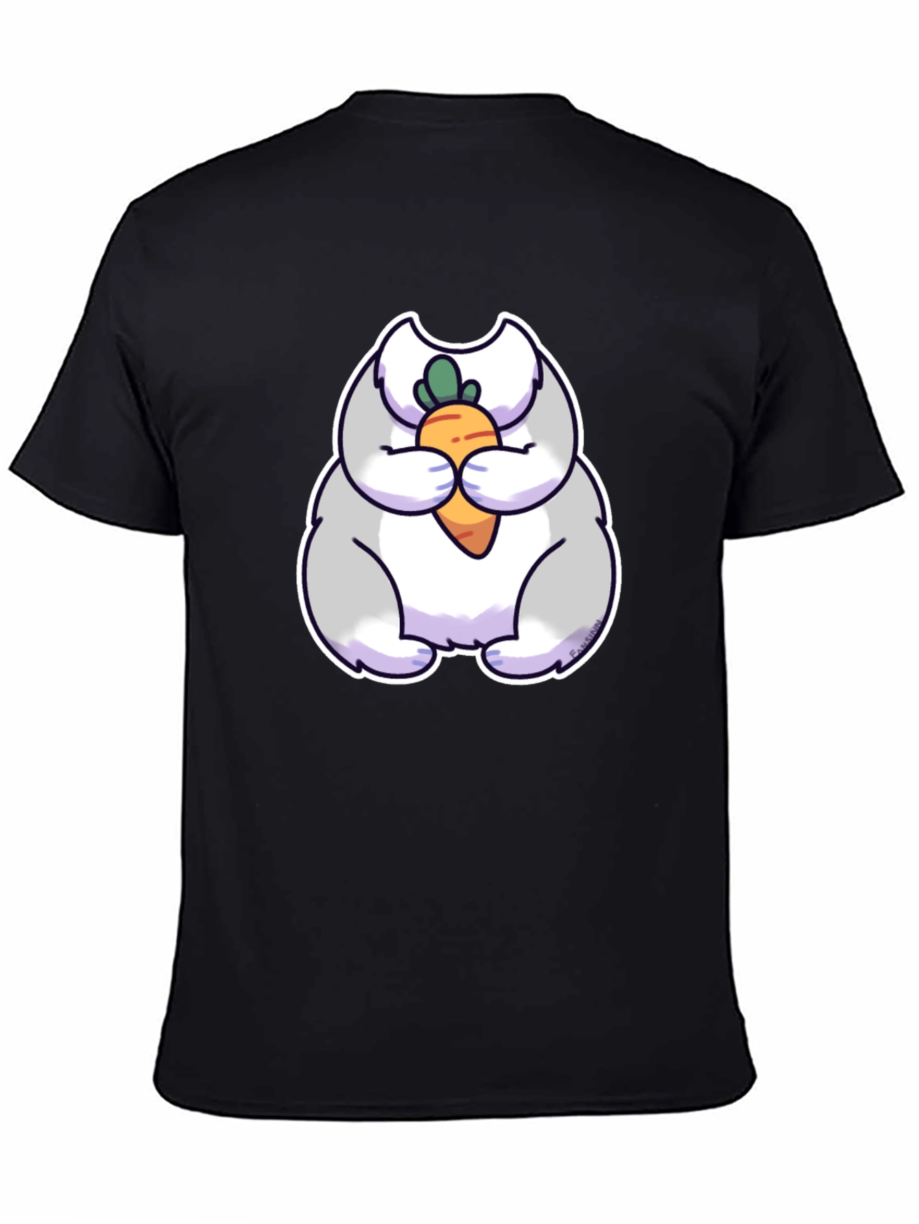 Cute Rabbit Eating Carrot Graphic Tee