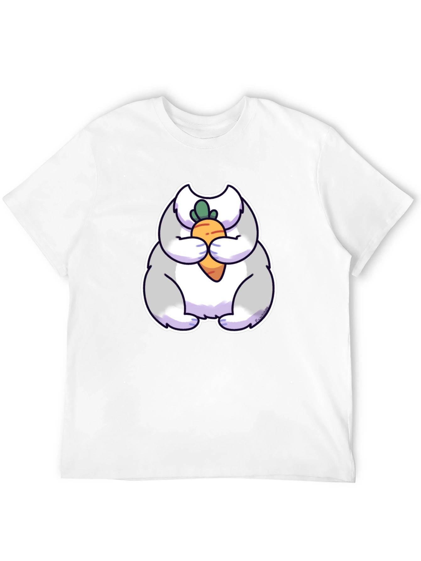 Cute Rabbit Eating Carrot Graphic Tee