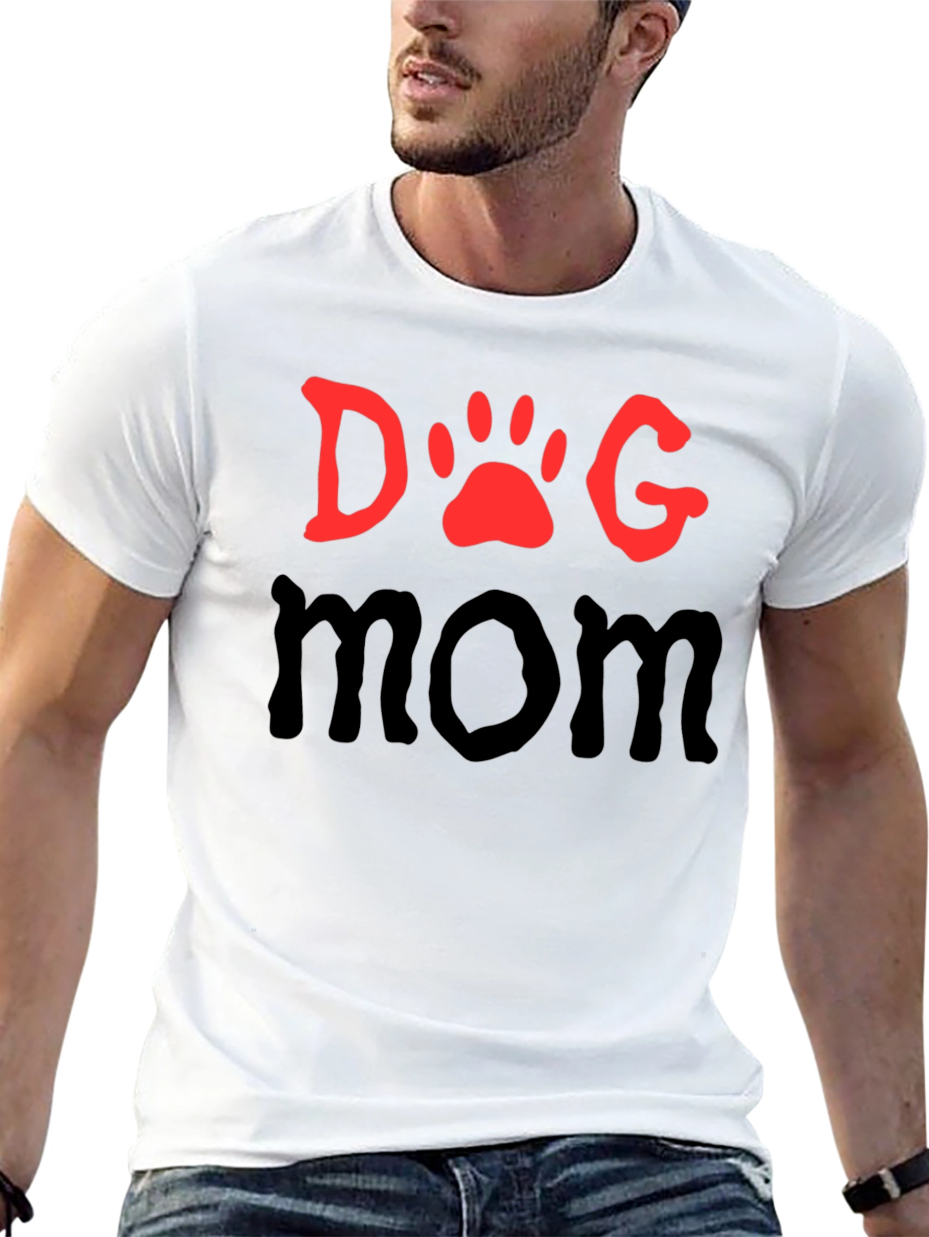Dog Mom T-Shirt - Paw Print Graphic Tee