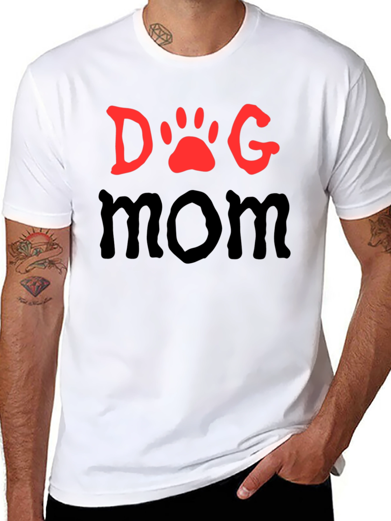 Dog Mom T-Shirt - Paw Print Graphic Tee