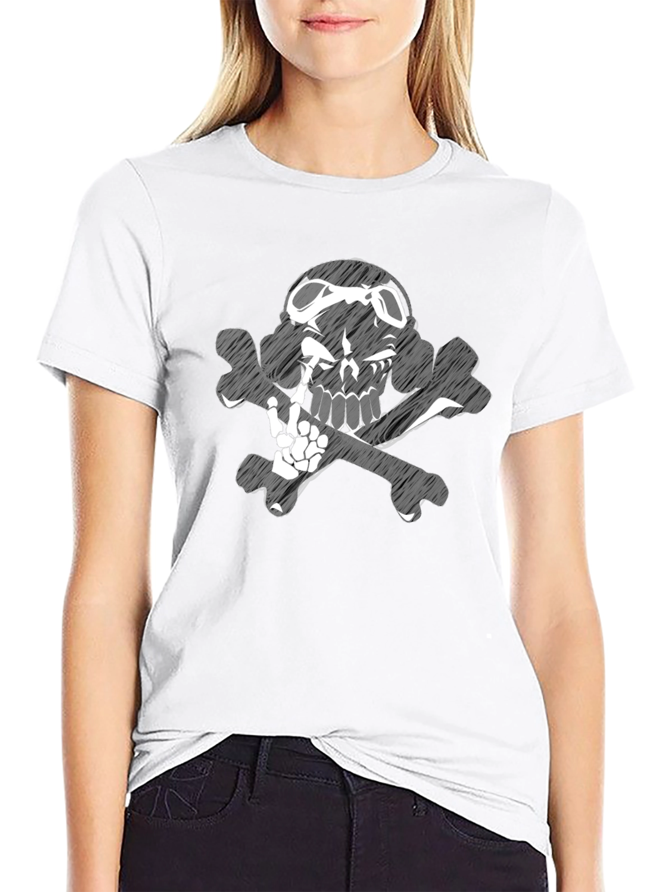 Skull & Bones Graphic Tee - Edgy Fashion