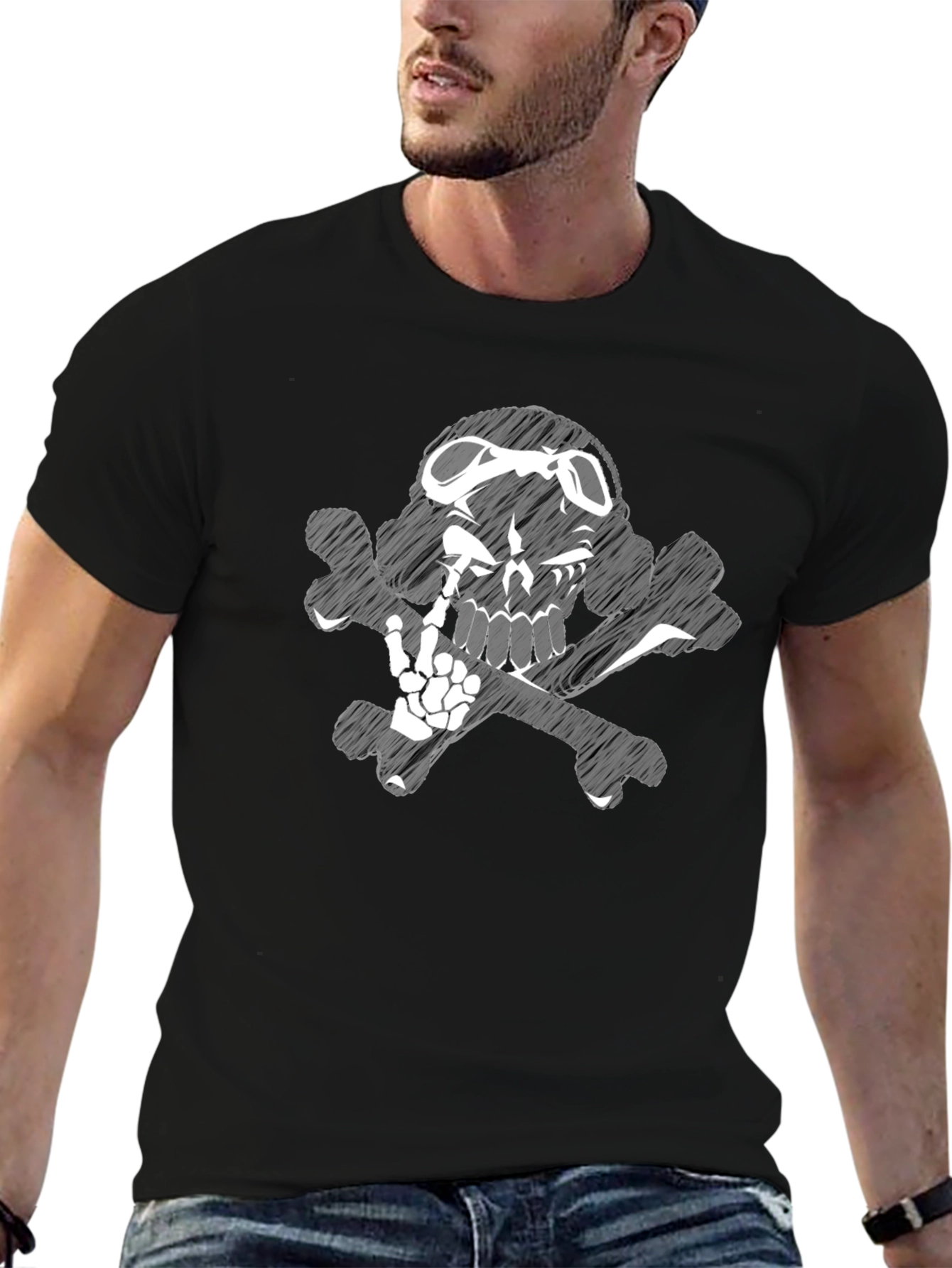 Skull & Bones Graphic Tee - Edgy Fashion