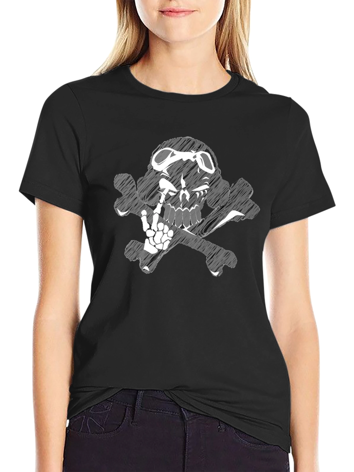 Skull & Bones Graphic Tee - Edgy Fashion