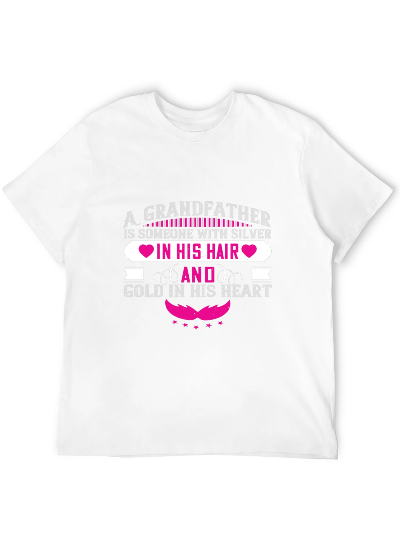 Grandfather Silver Hair Gold Heart T-Shirt