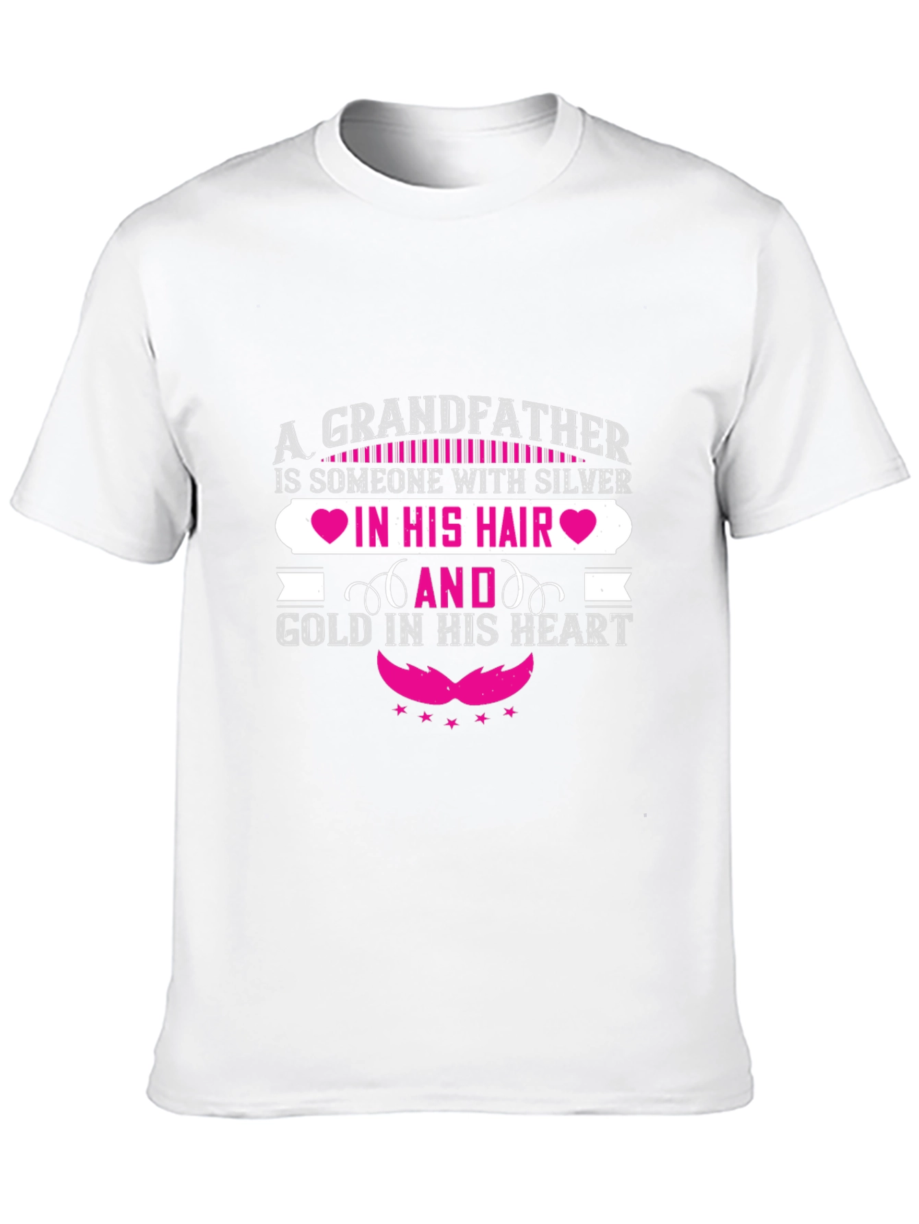 Grandfather Silver Hair Gold Heart T-Shirt