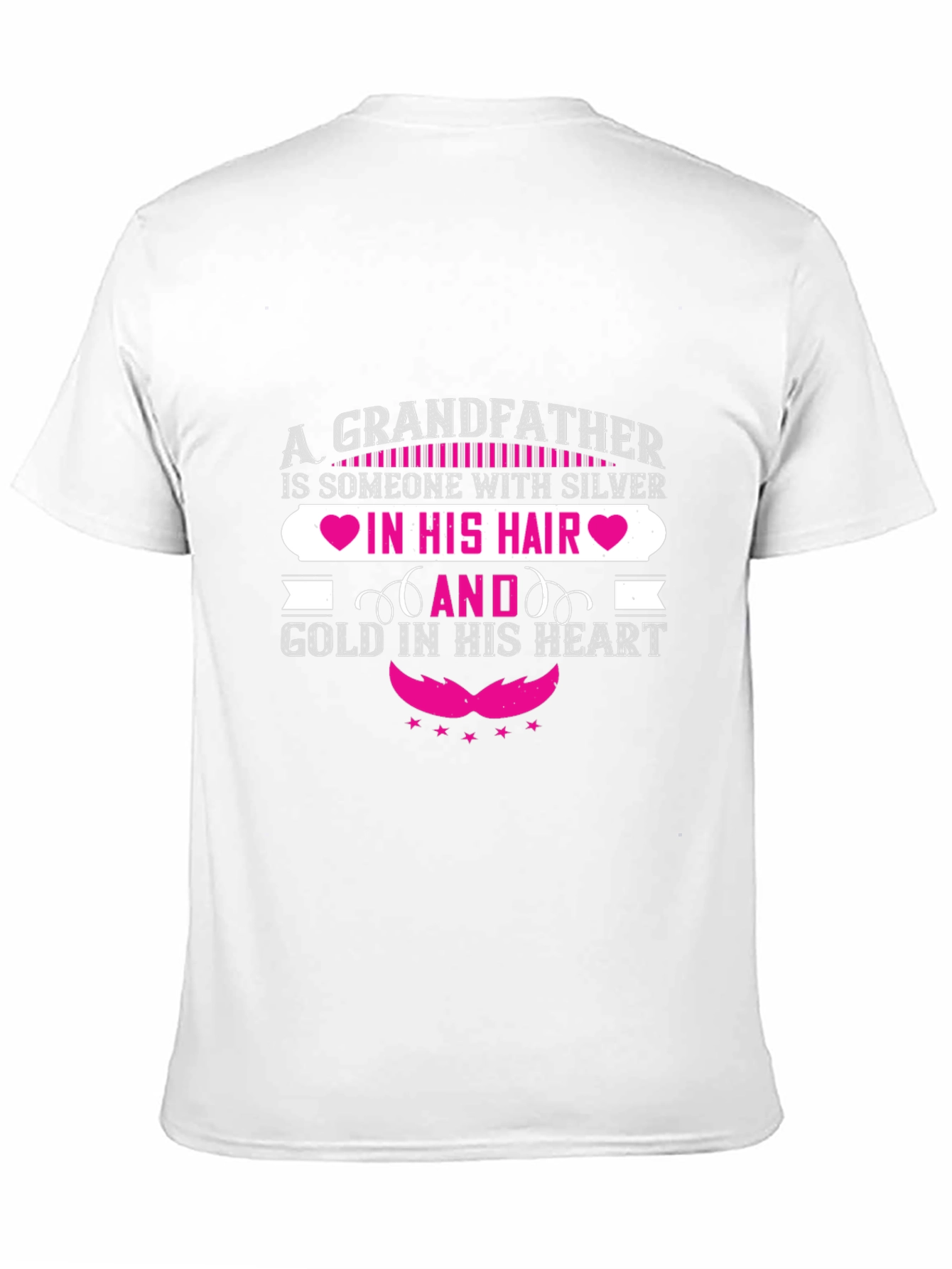 Grandfather Silver Hair Gold Heart T-Shirt