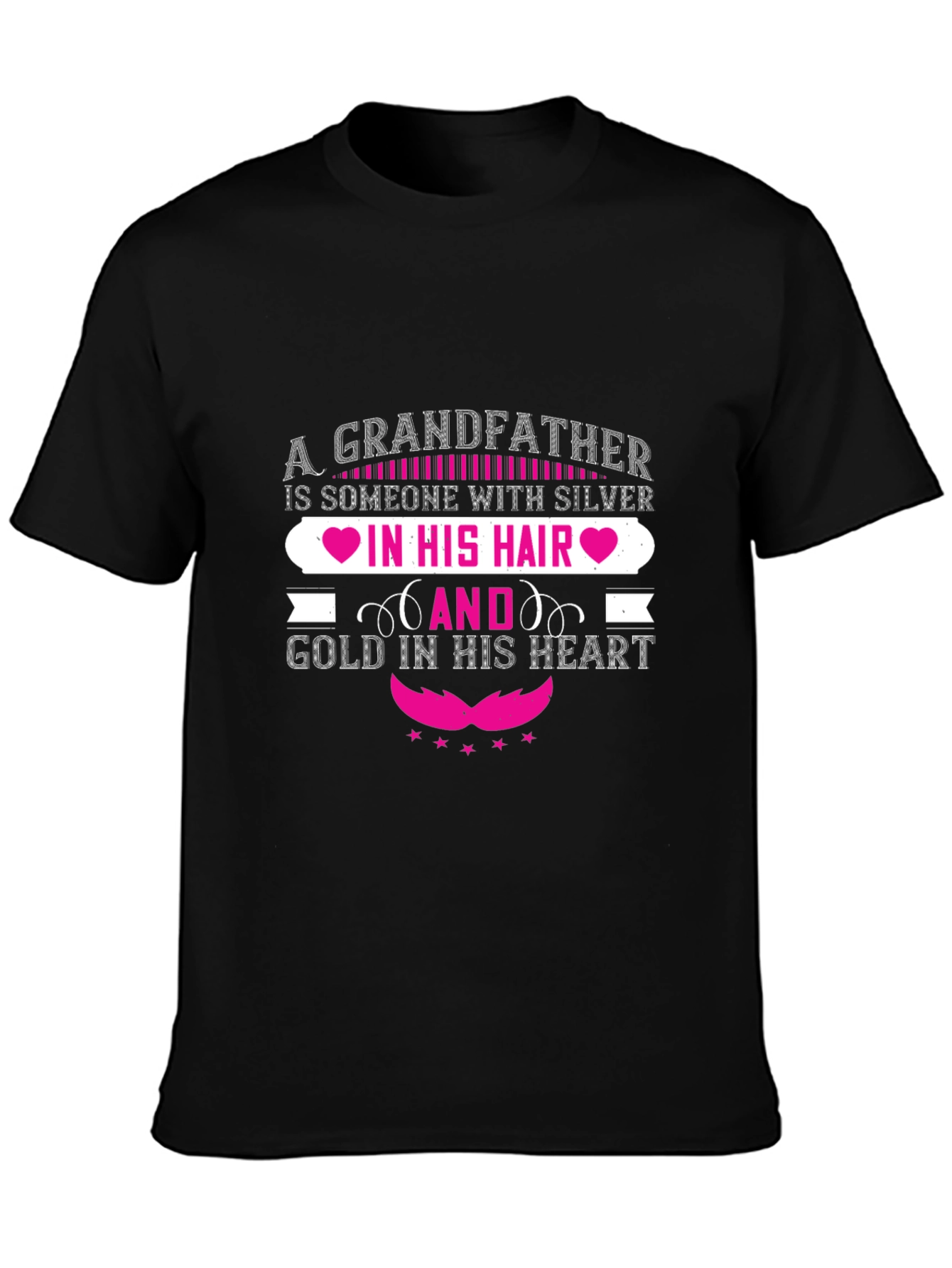 Grandfather Silver Hair Gold Heart T-Shirt