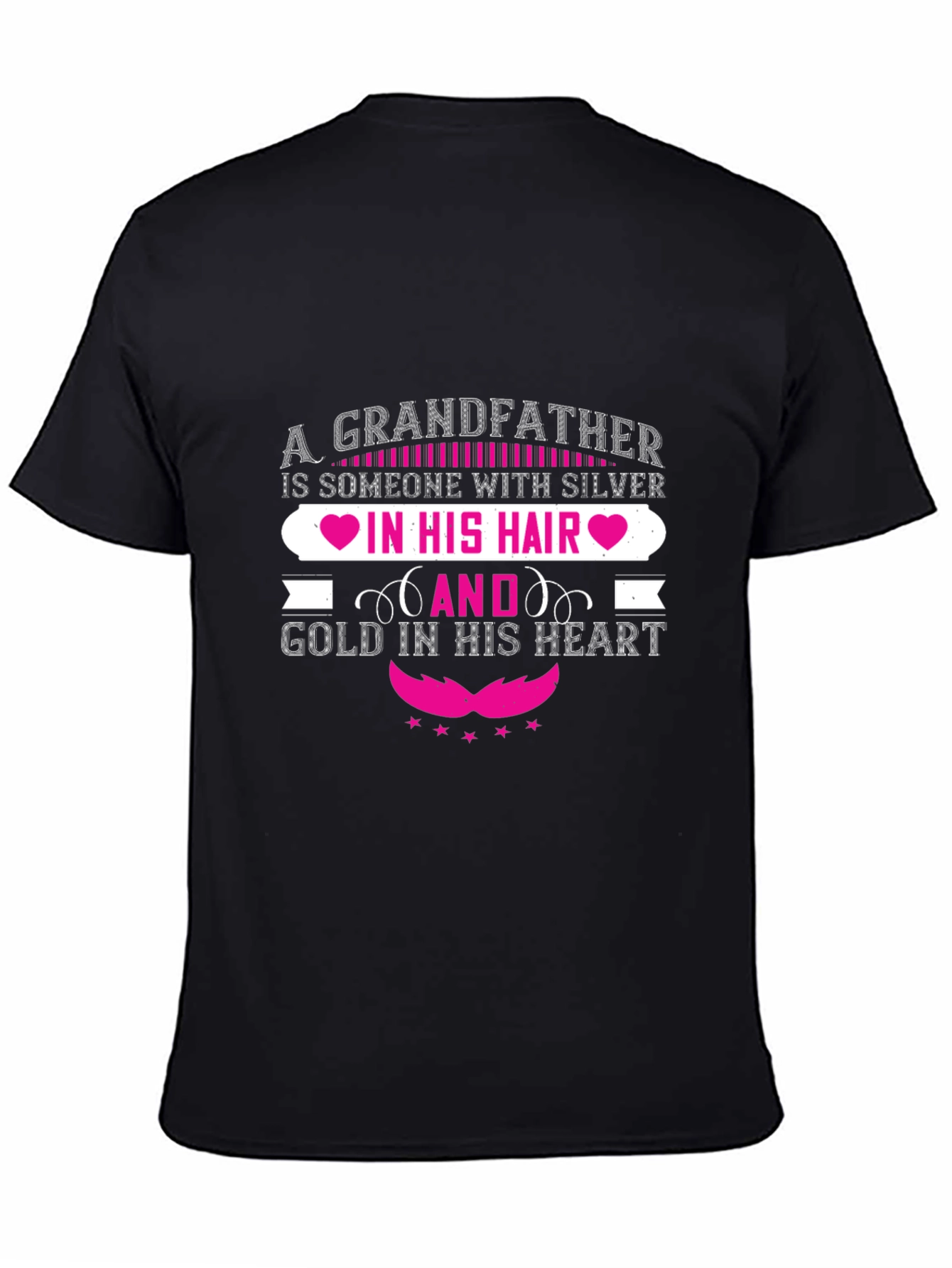 Grandfather Silver Hair Gold Heart T-Shirt