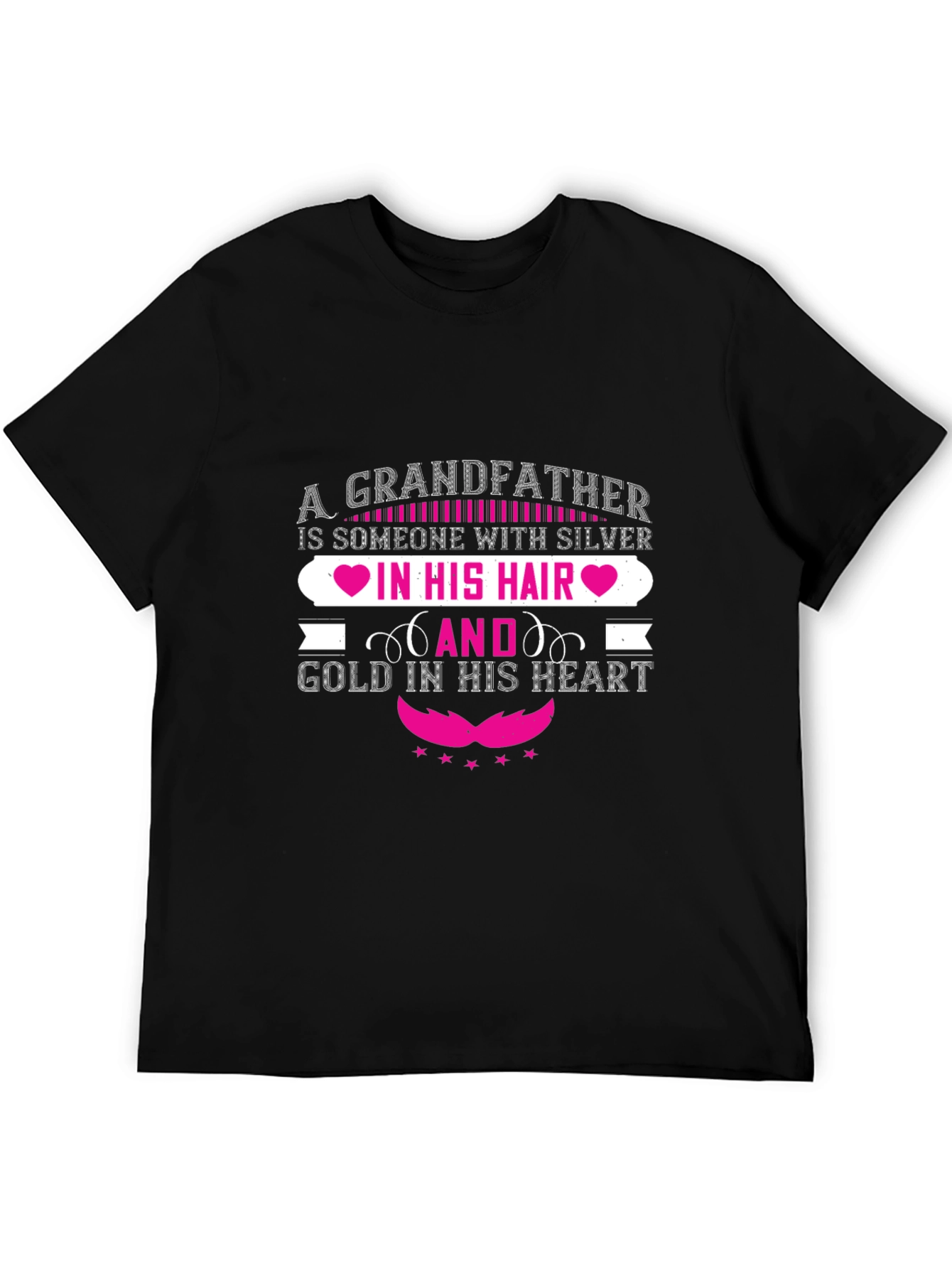 Grandfather Silver Hair Gold Heart T-Shirt