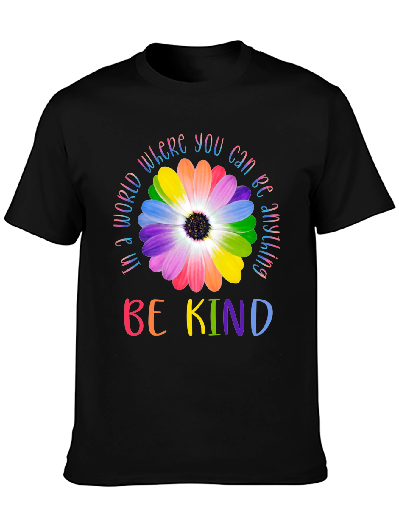 Be Kind Rainbow Flower Graphic Tee