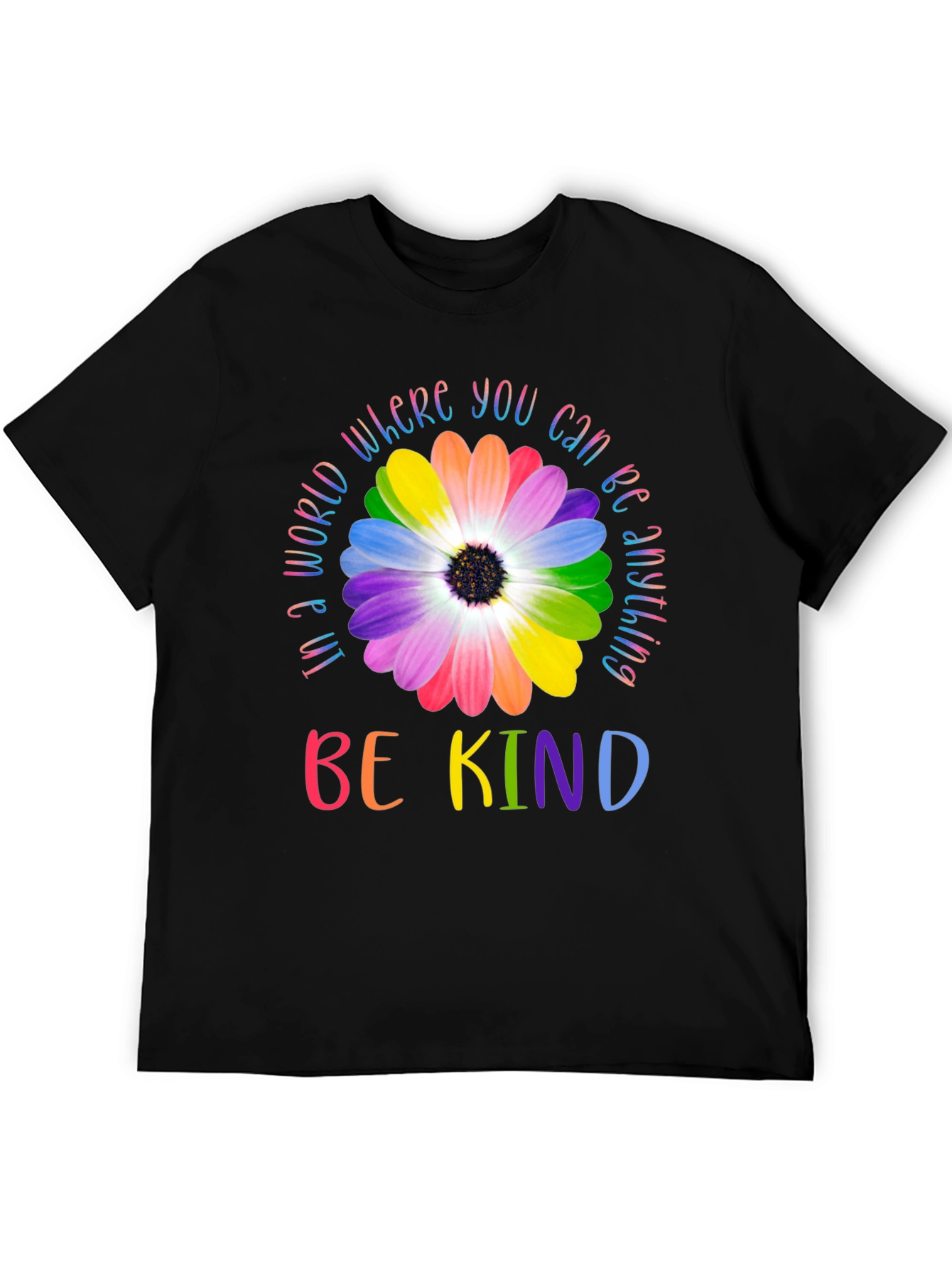 Be Kind Rainbow Flower Graphic Tee