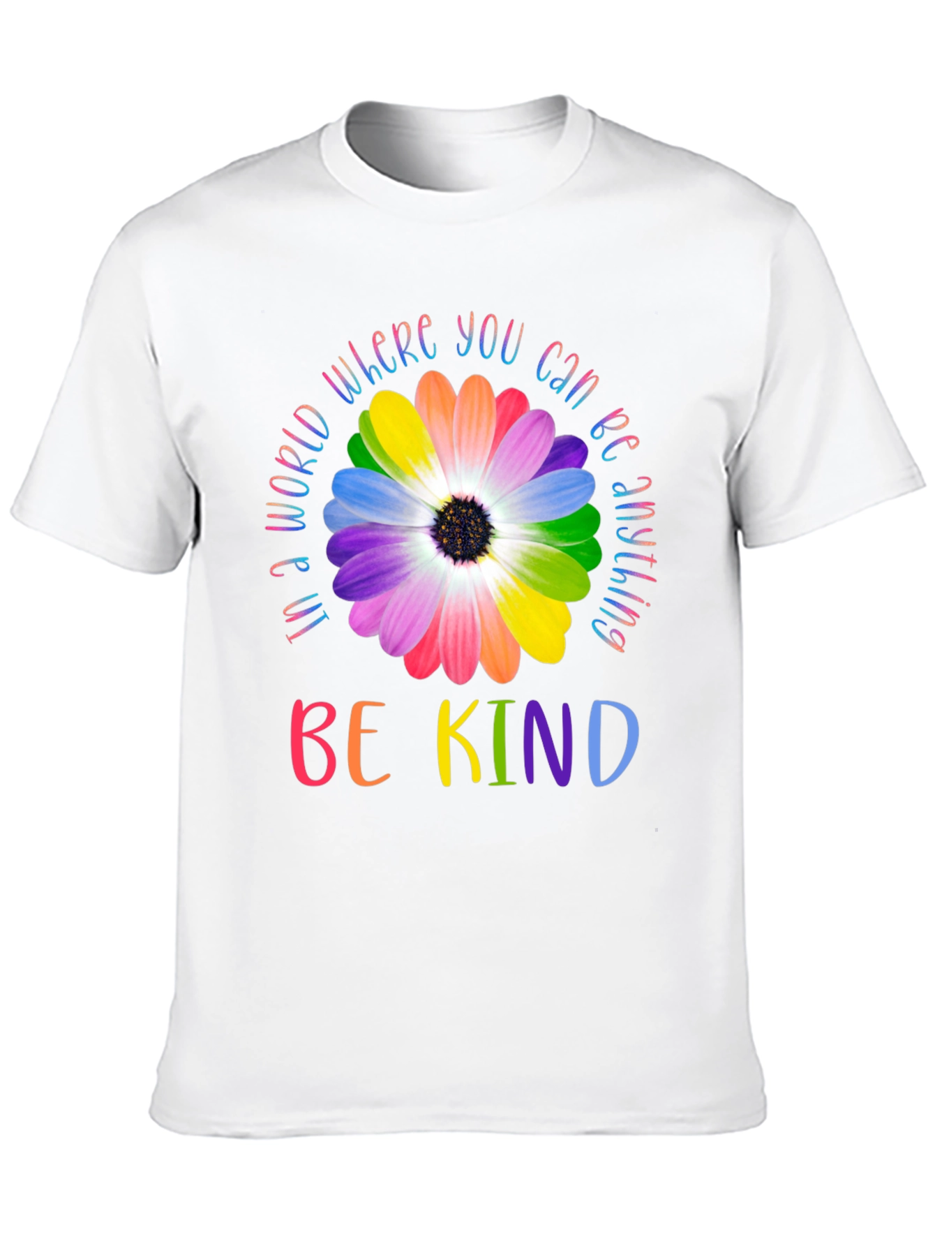 Be Kind Rainbow Flower Graphic Tee
