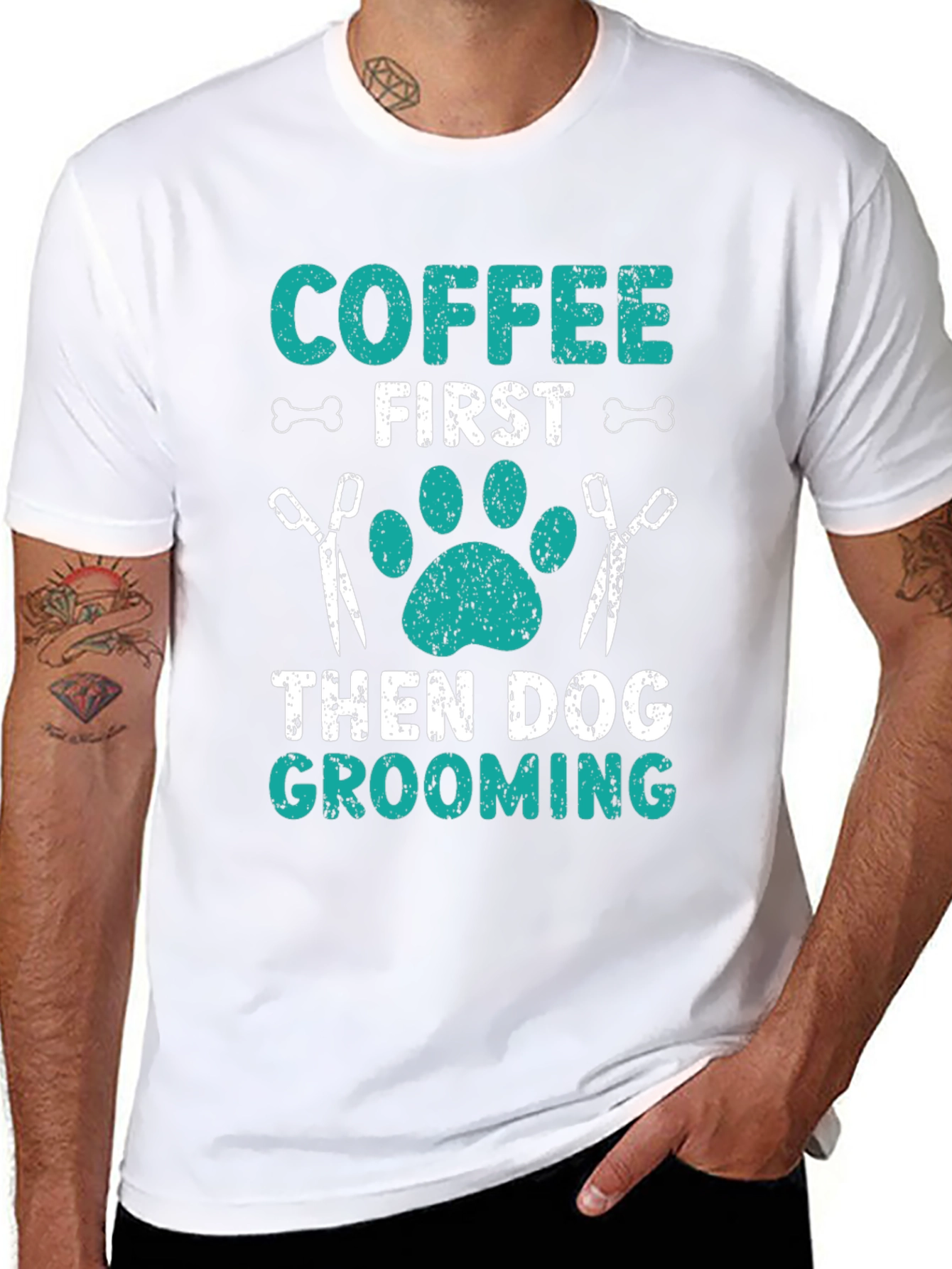 Coffee First Dog Grooming T-Shirt