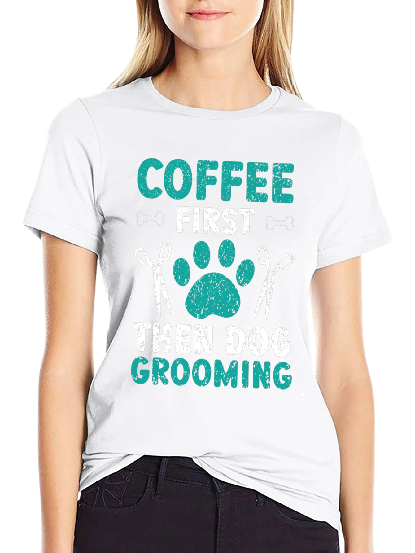 Coffee First Dog Grooming T-Shirt