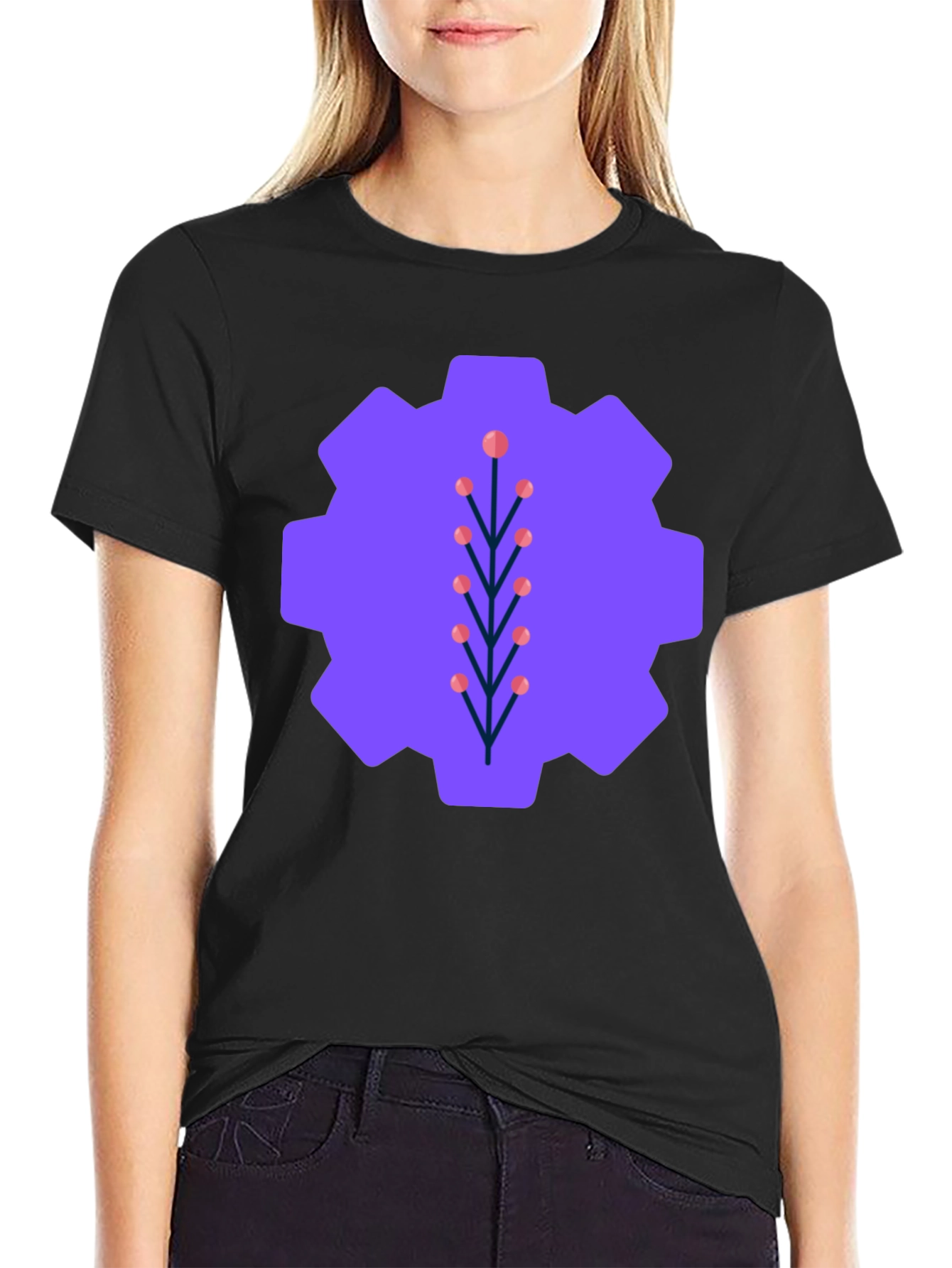 Abstract Gear Graphic Tee - Modern Style