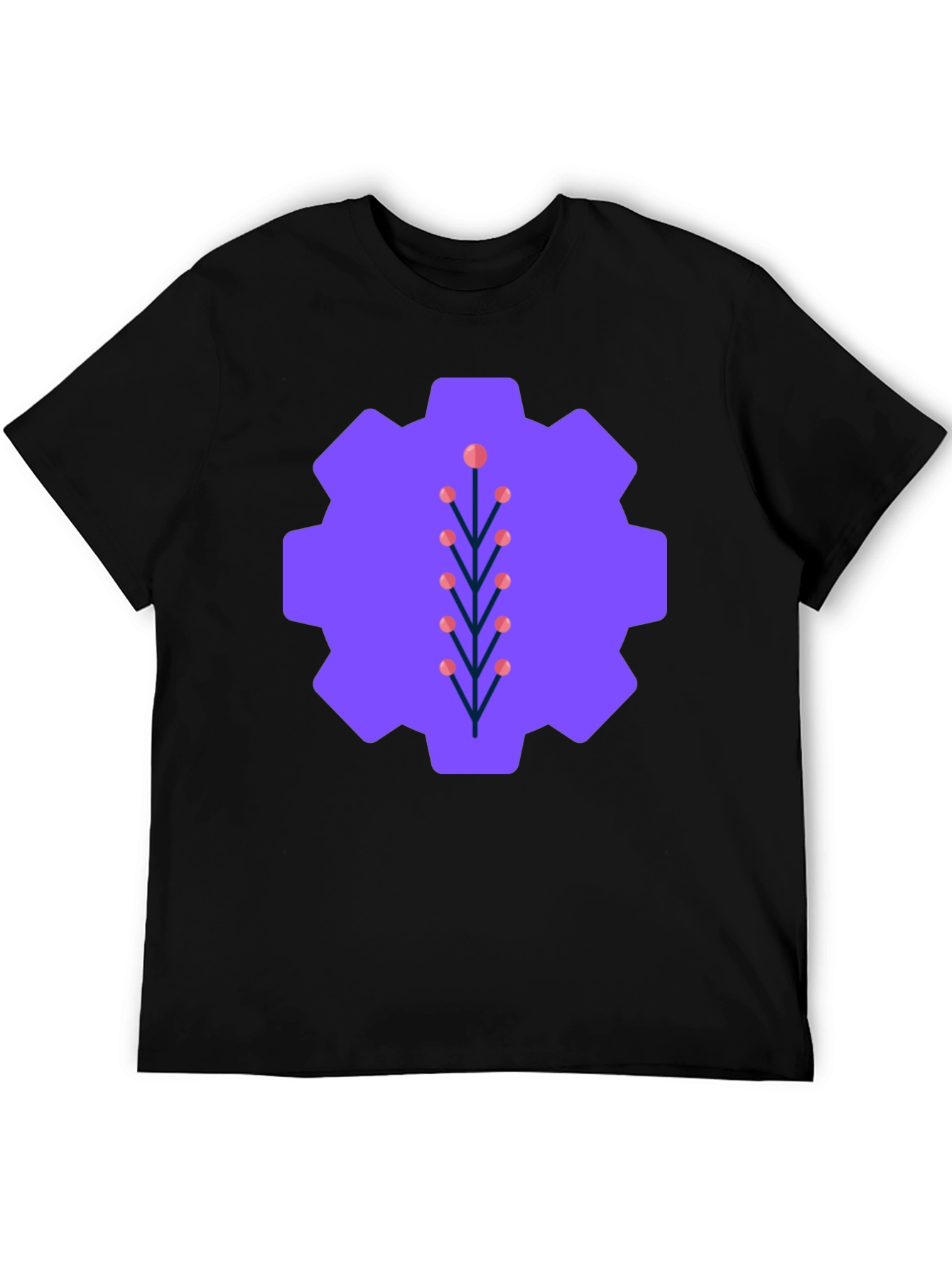 Abstract Gear Graphic Tee - Modern Style