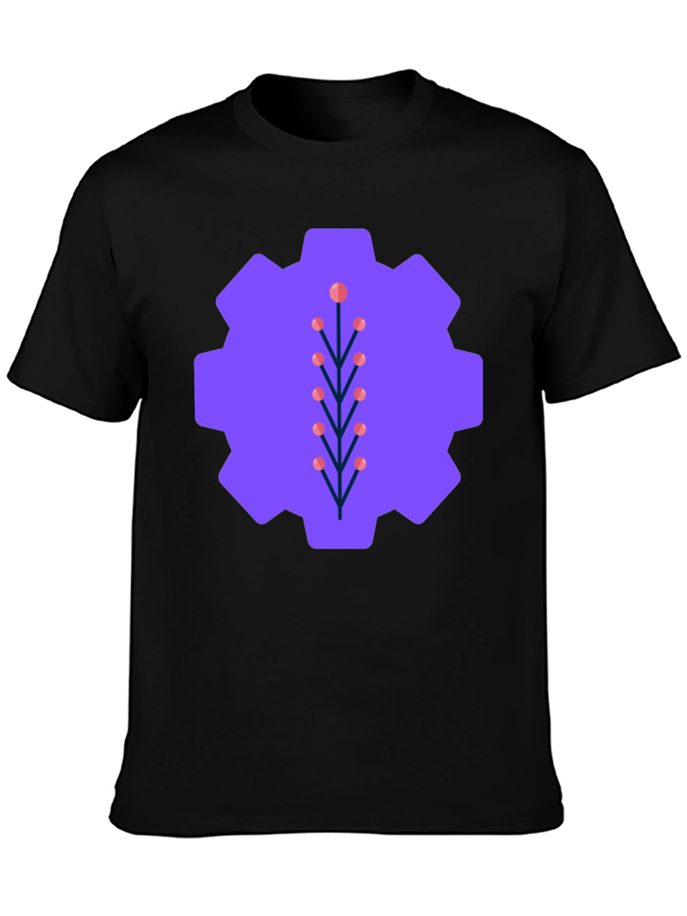 Abstract Gear Graphic Tee - Modern Style