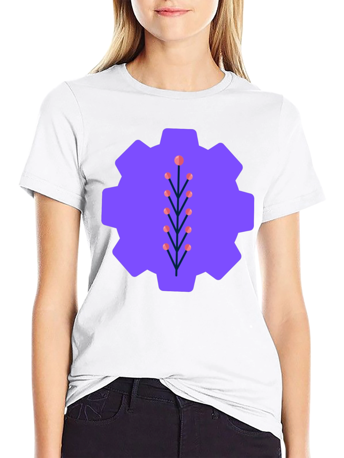 Abstract Gear Graphic Tee - Modern Style