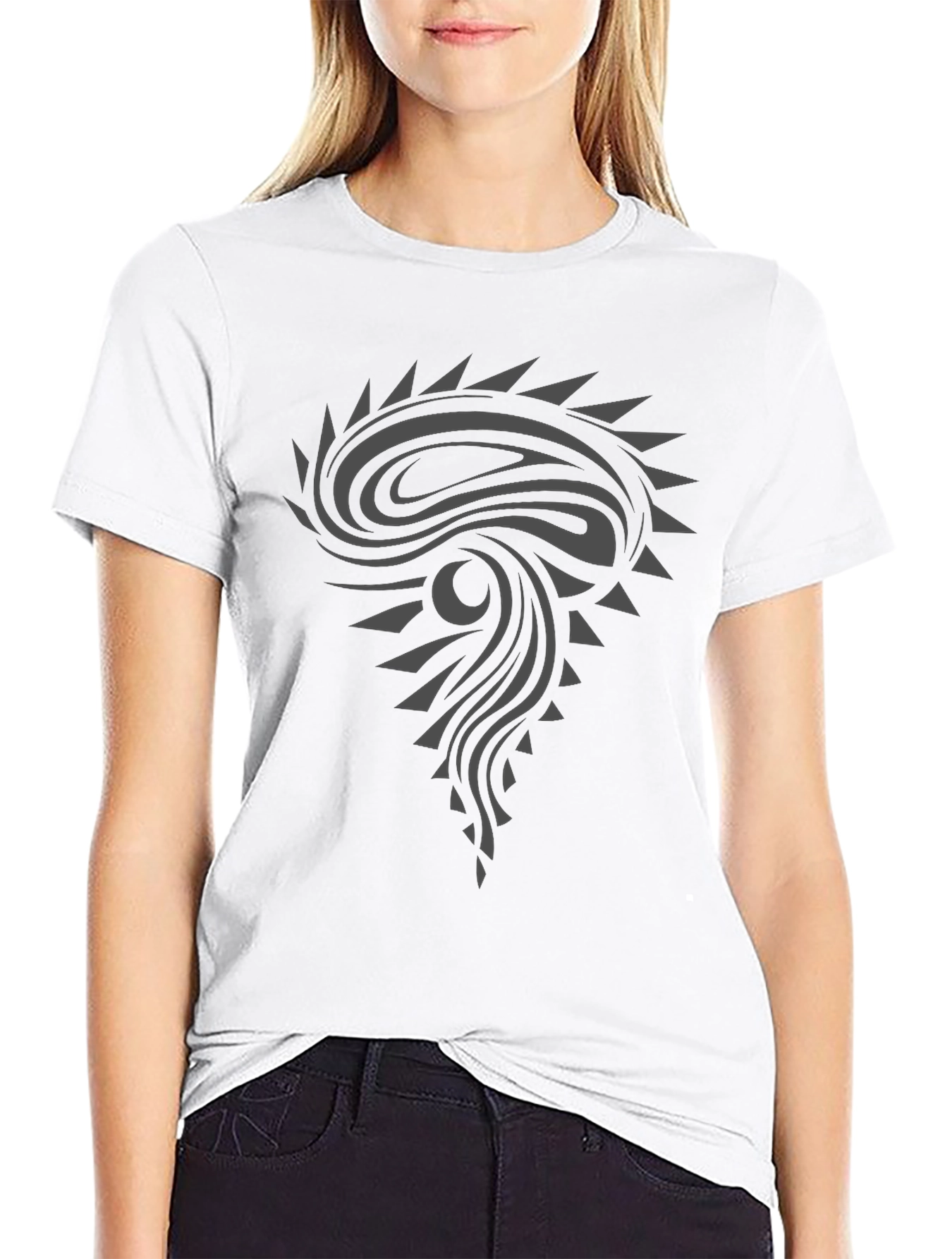 Tribal Graphic Black T-Shirt - Modern Design