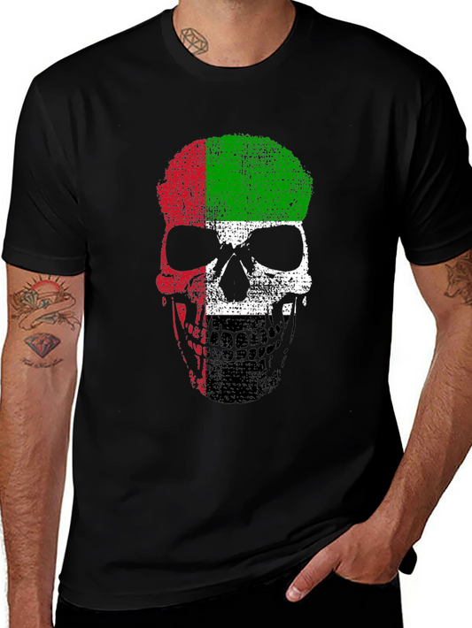 UAE Flag Skull Graphic T-Shirt