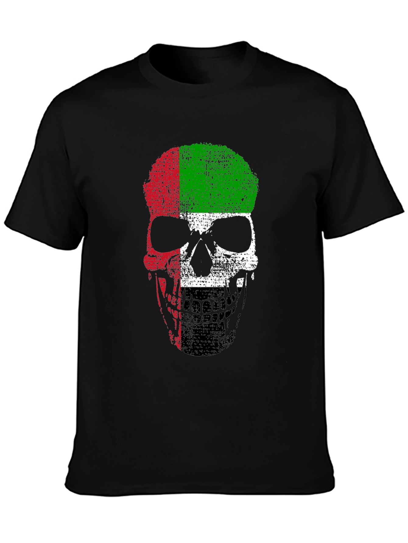 UAE Flag Skull Graphic T-Shirt