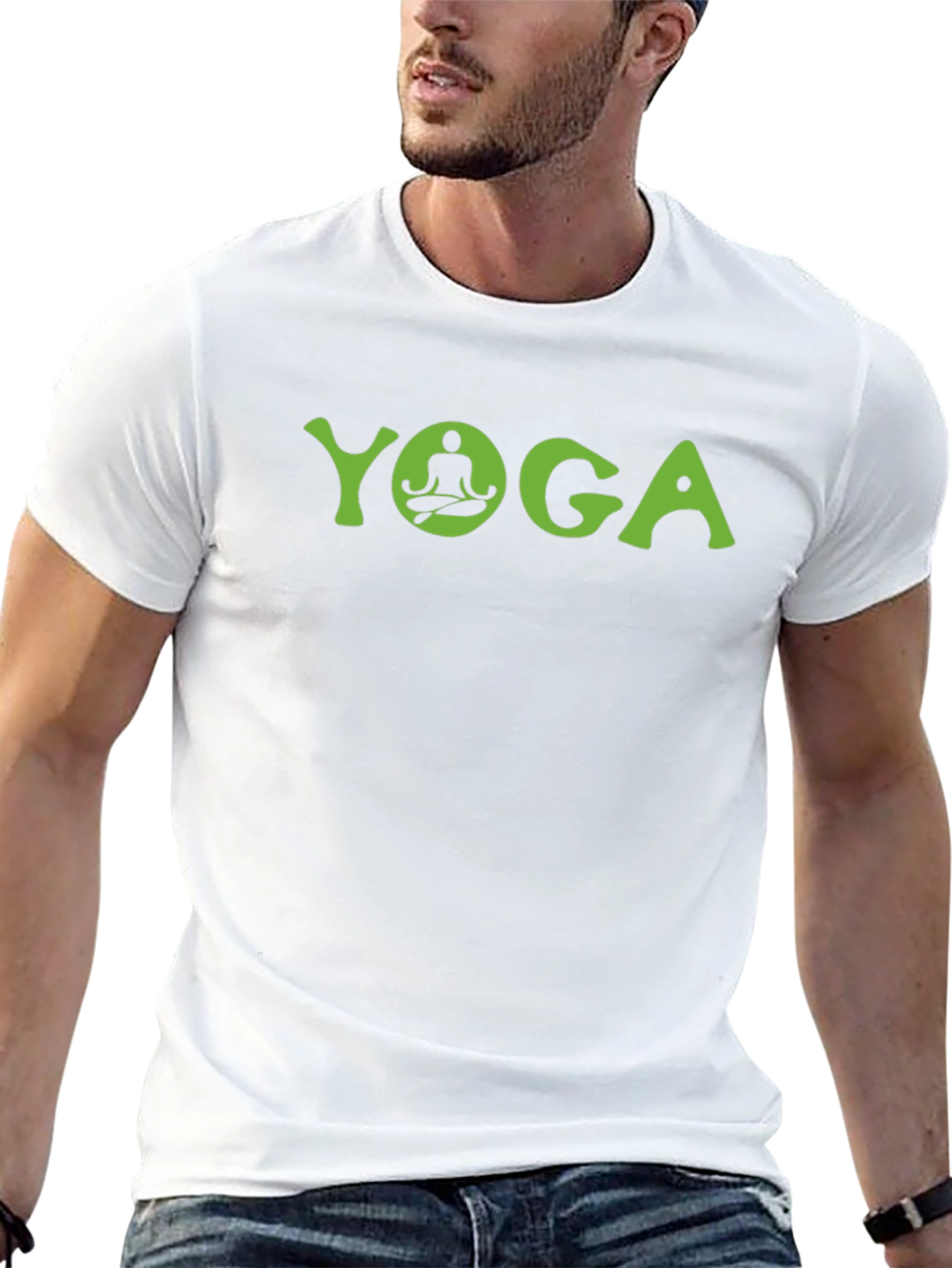 Yoga Graphic Tee - Black Cotton Comfort