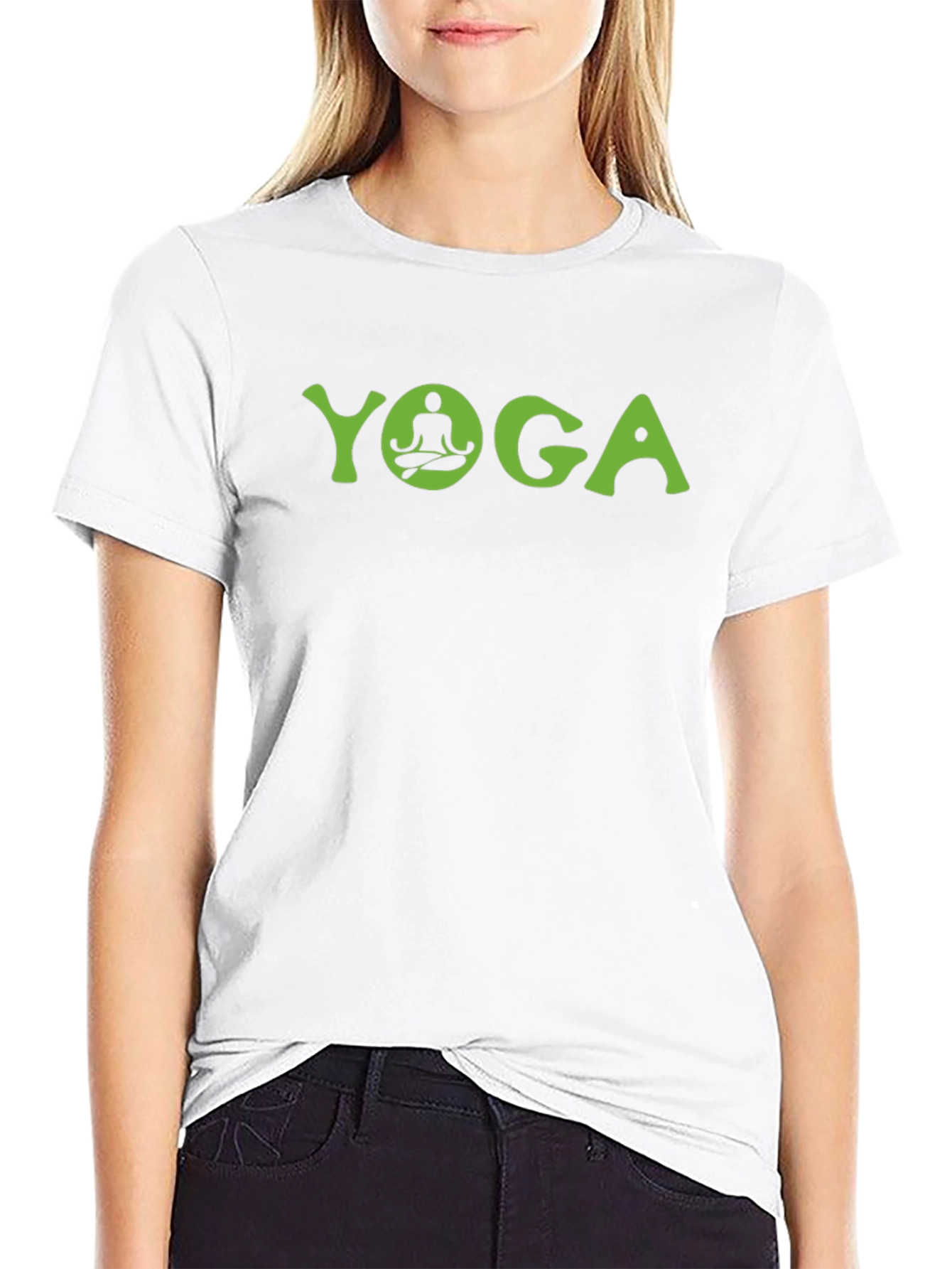 Yoga Graphic Tee - Black Cotton Comfort