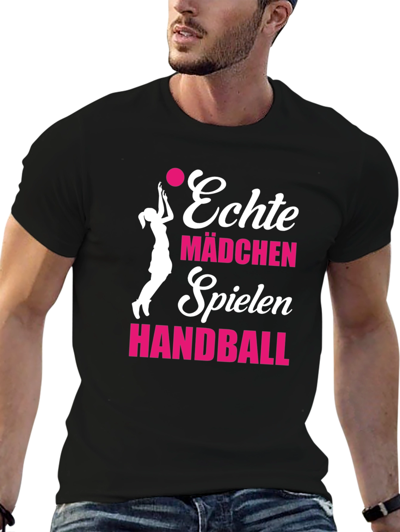 Echte Mädchen Handball T-Shirt - Black
