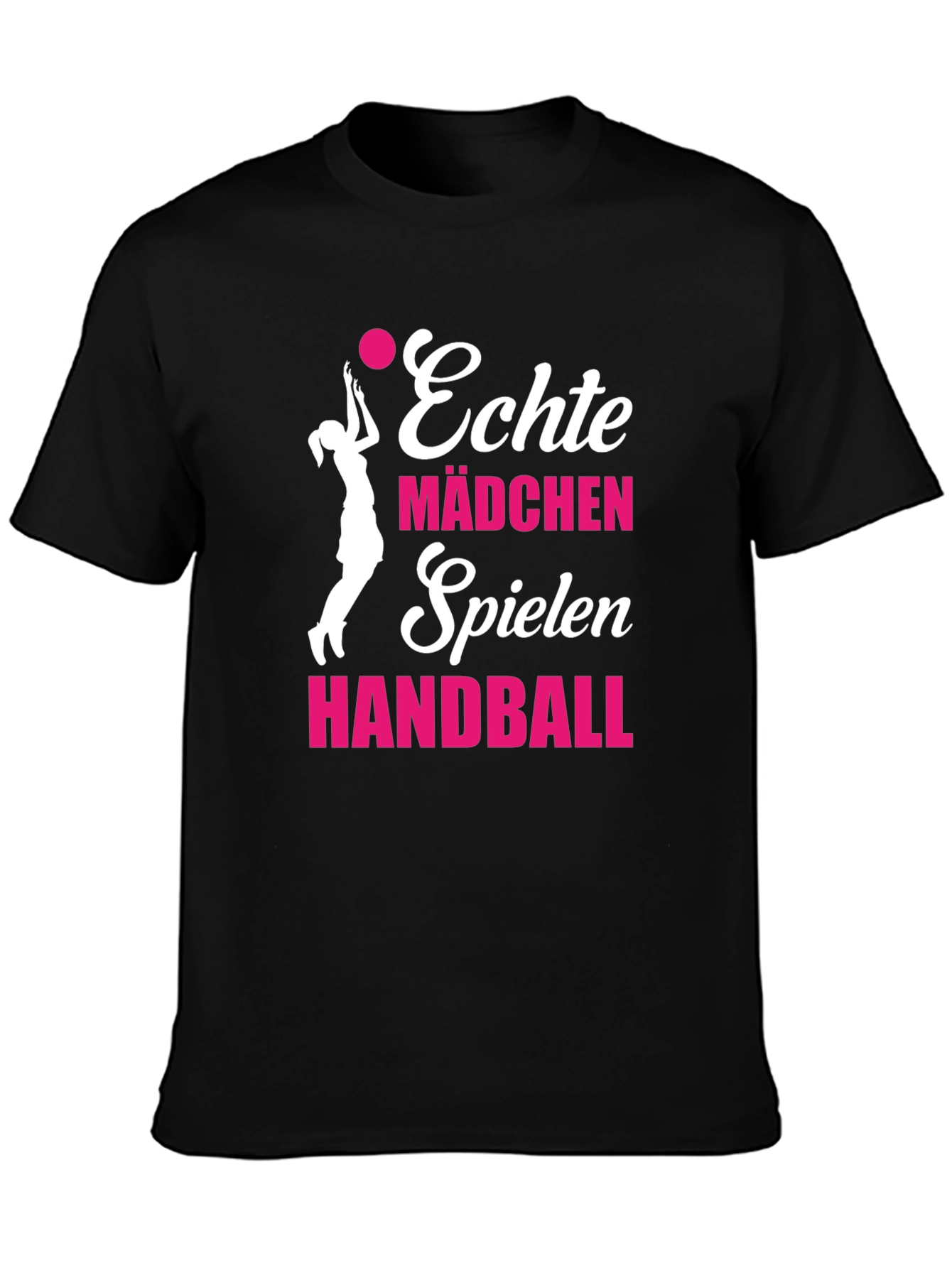Echte Mädchen Handball T-Shirt - Black