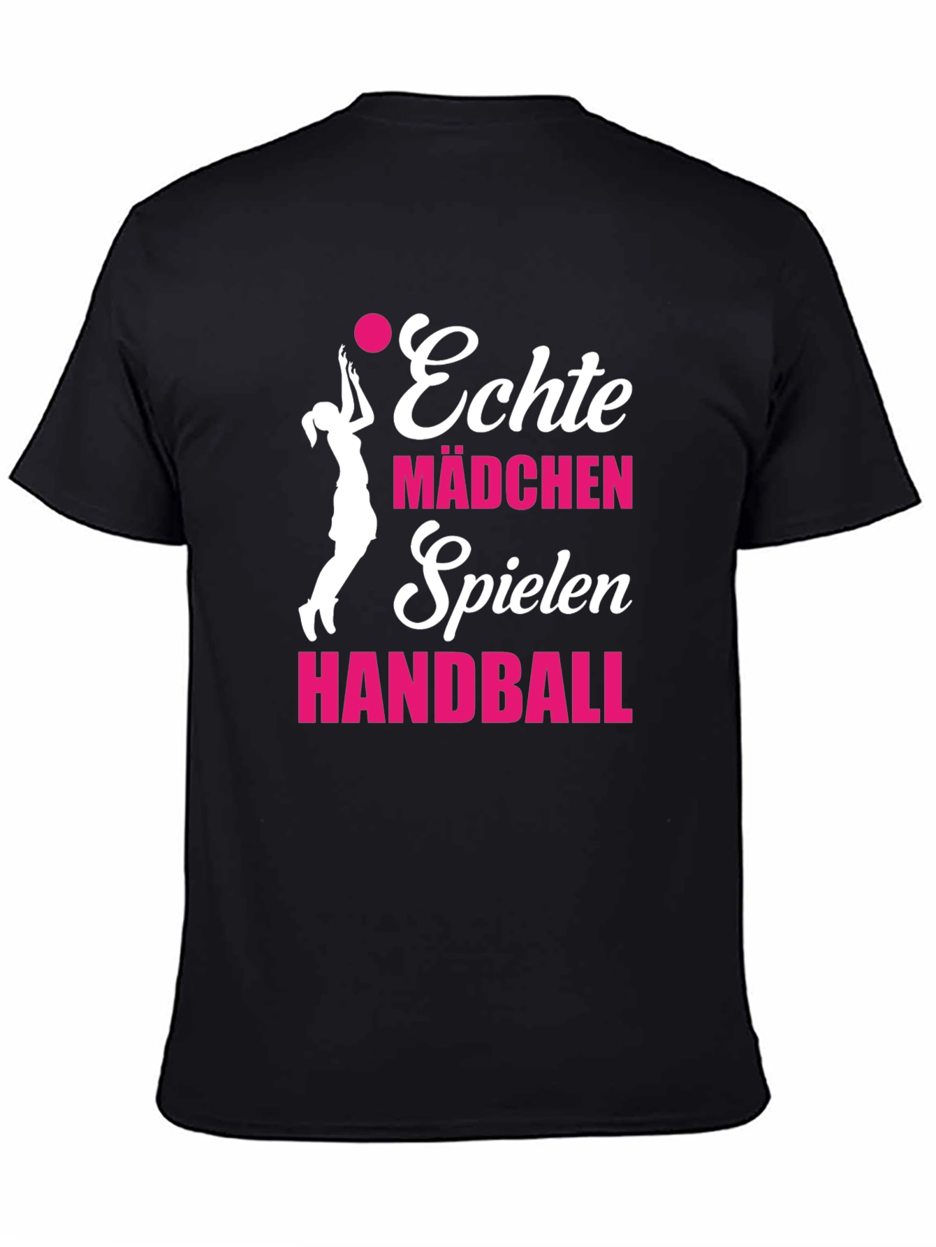 Echte Mädchen Handball T-Shirt - Black