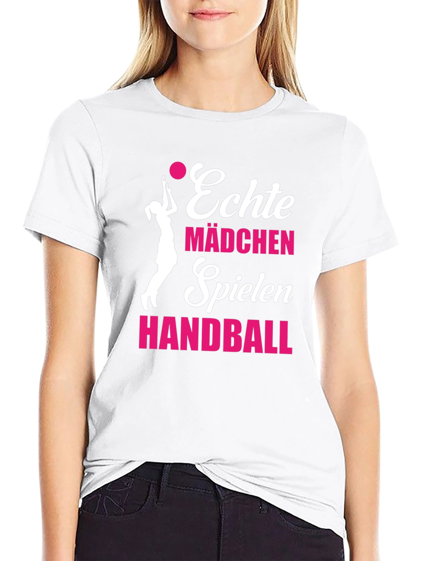 Echte Mädchen Handball T-Shirt - Black