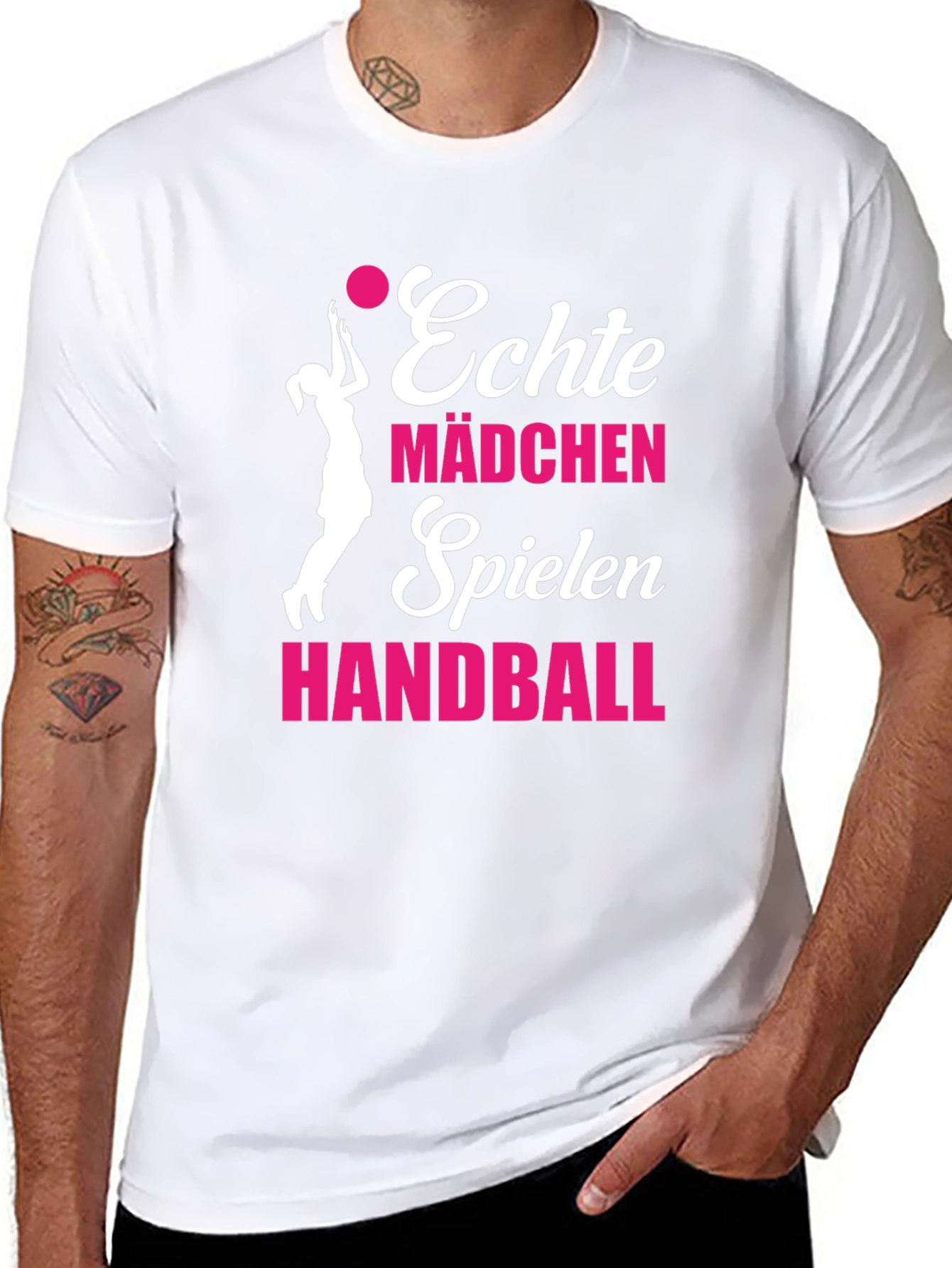 Echte Mädchen Handball T-Shirt - Black