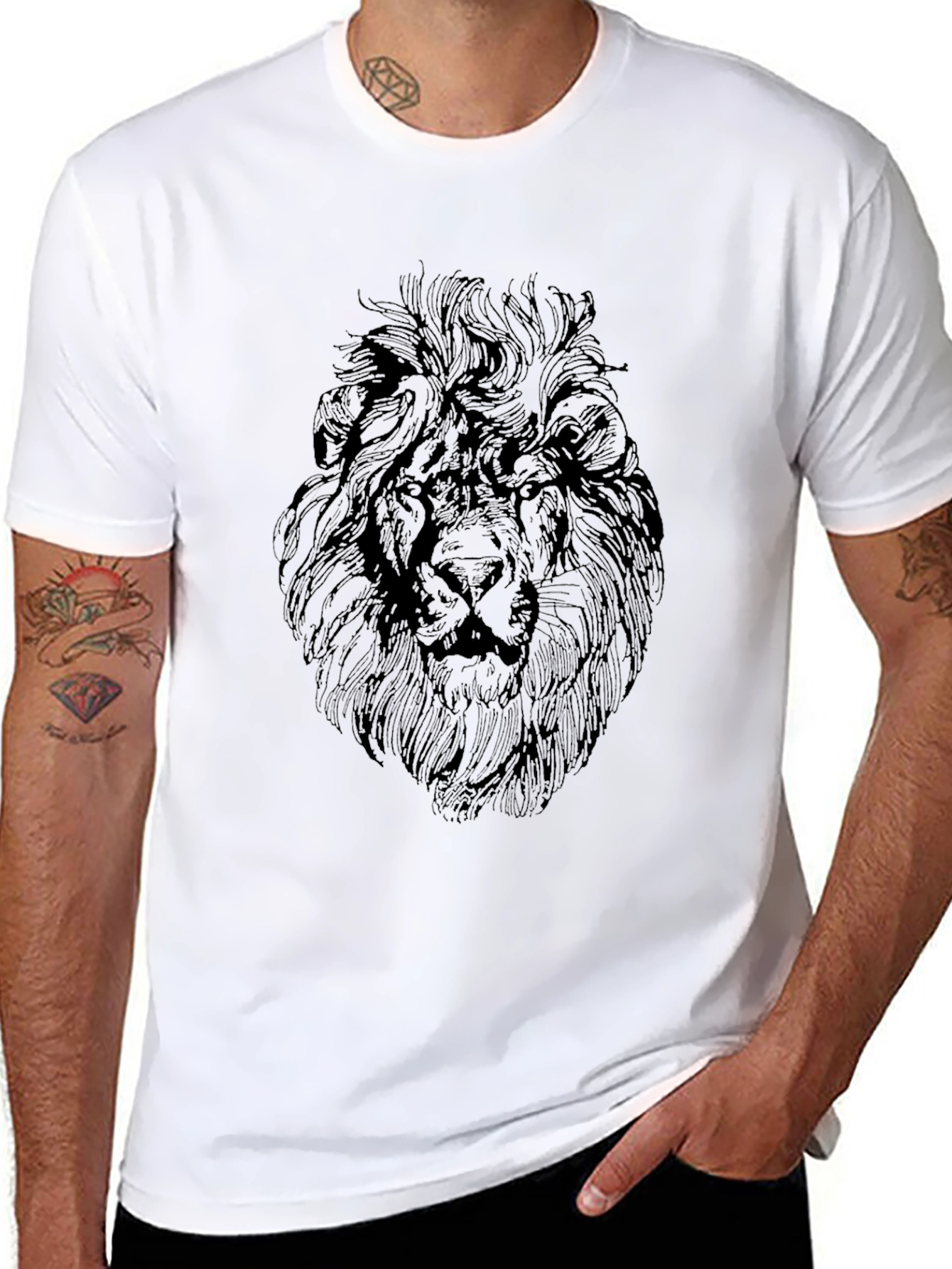 Lion Graphic Black T-Shirt