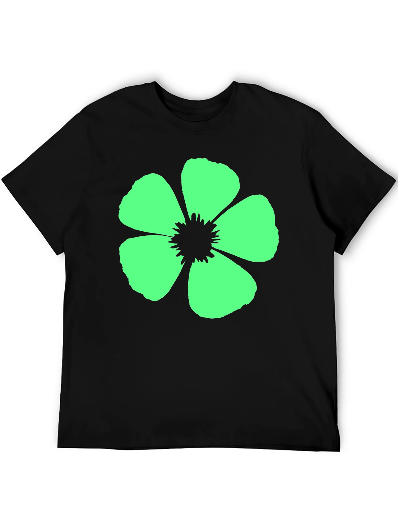 Flower Graphic Black T-Shirt